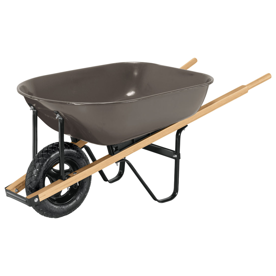Carretilla 5.5ft3 gris, neumática, bastidores madera, PRETUL
