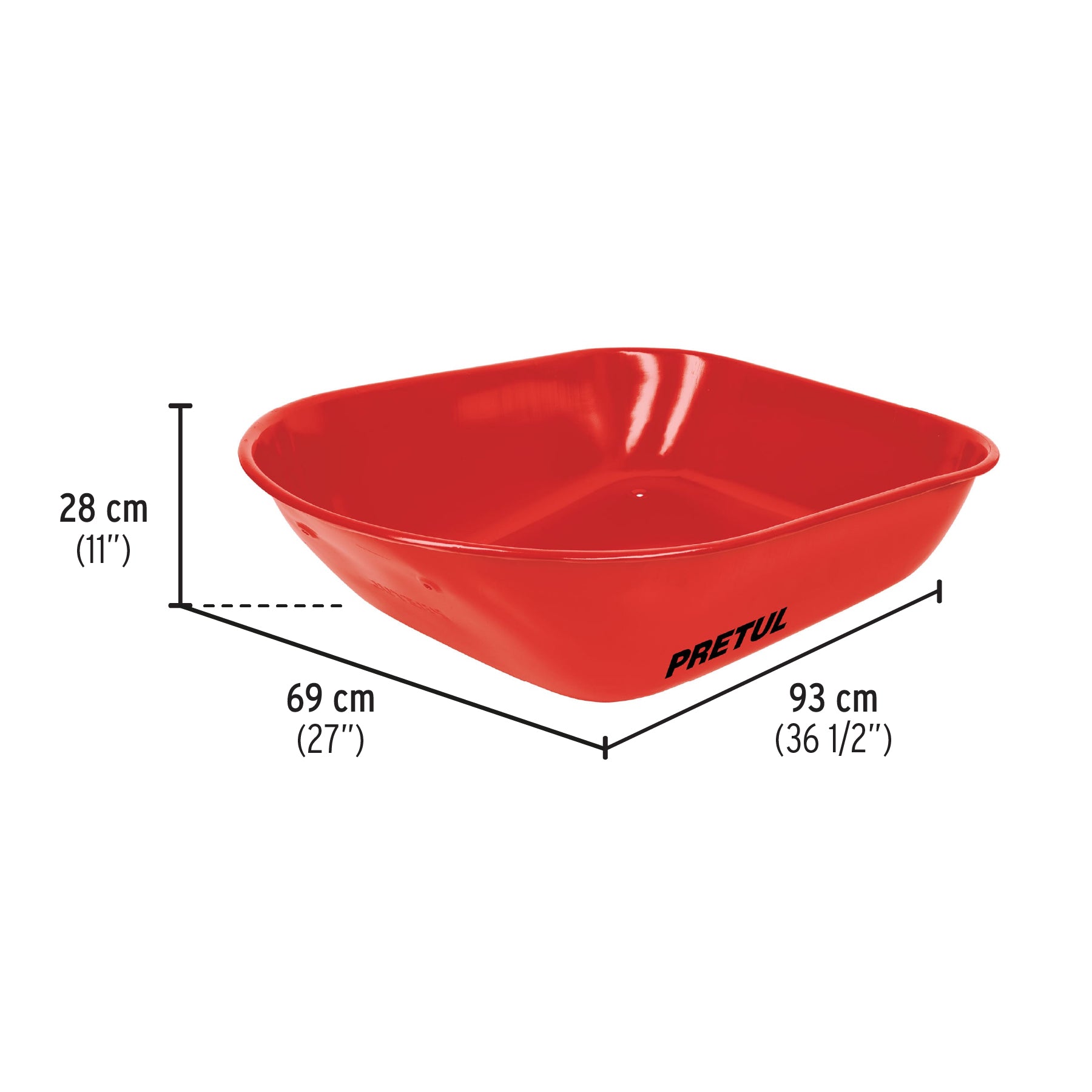 Carretilla 5.5ft3 roja, neumática, bastidores madera, PRETUL
