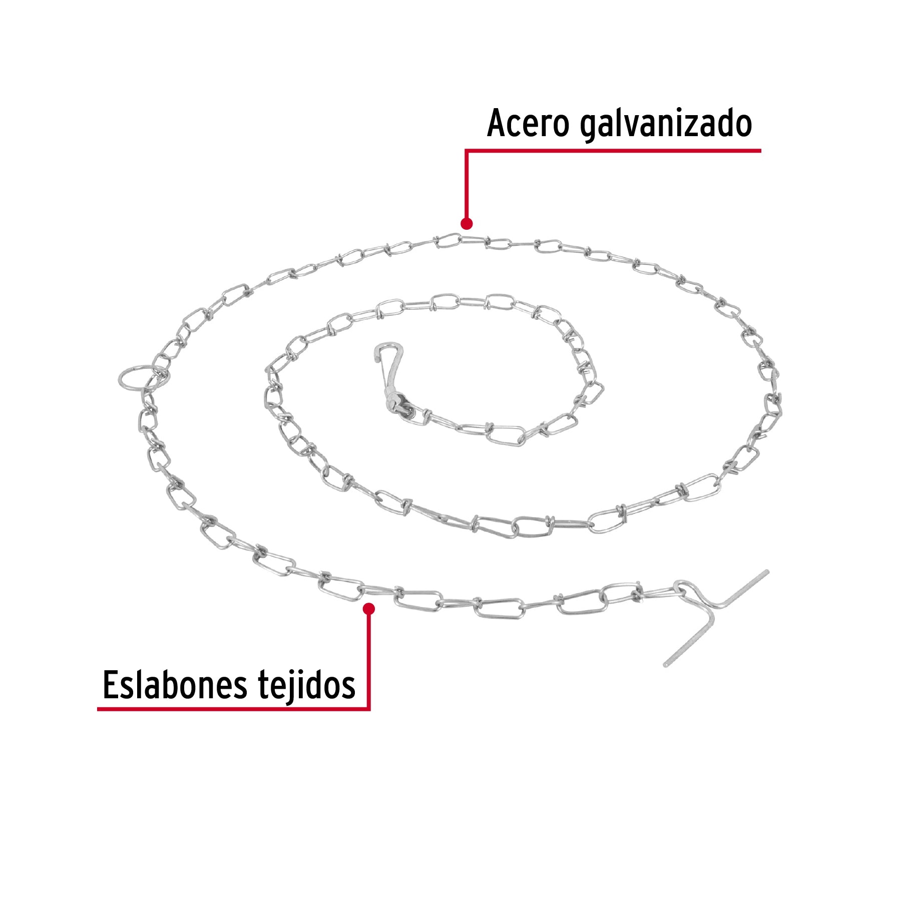 Cadena de 1.8 m de amarre para perro, 1.7 mm, FIERO