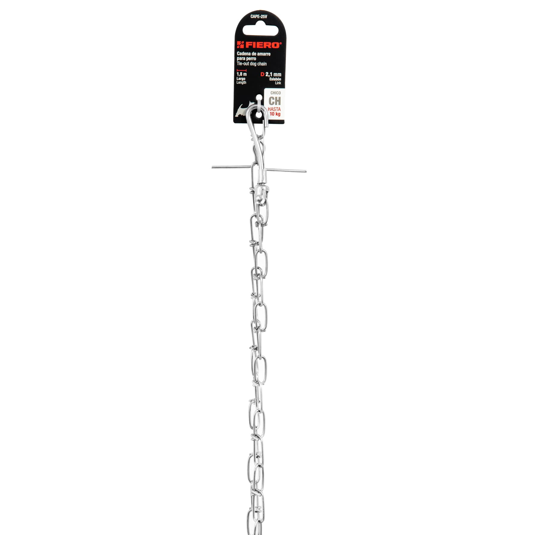 Cadena de 1.8 m de amarre para perro, 2.1 mm, FIERO