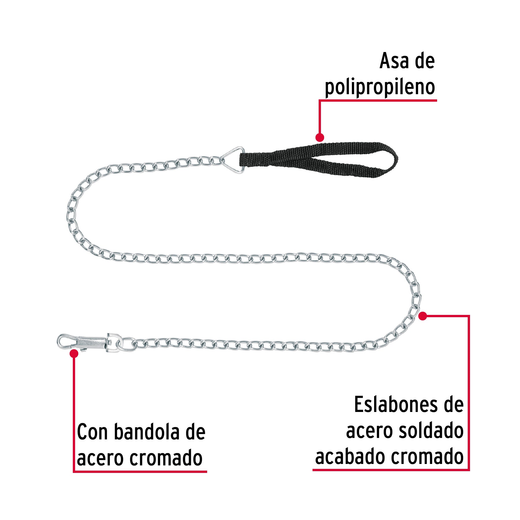 Cadena de paseo para perro de 1.2 m x 3 mm, FIERO