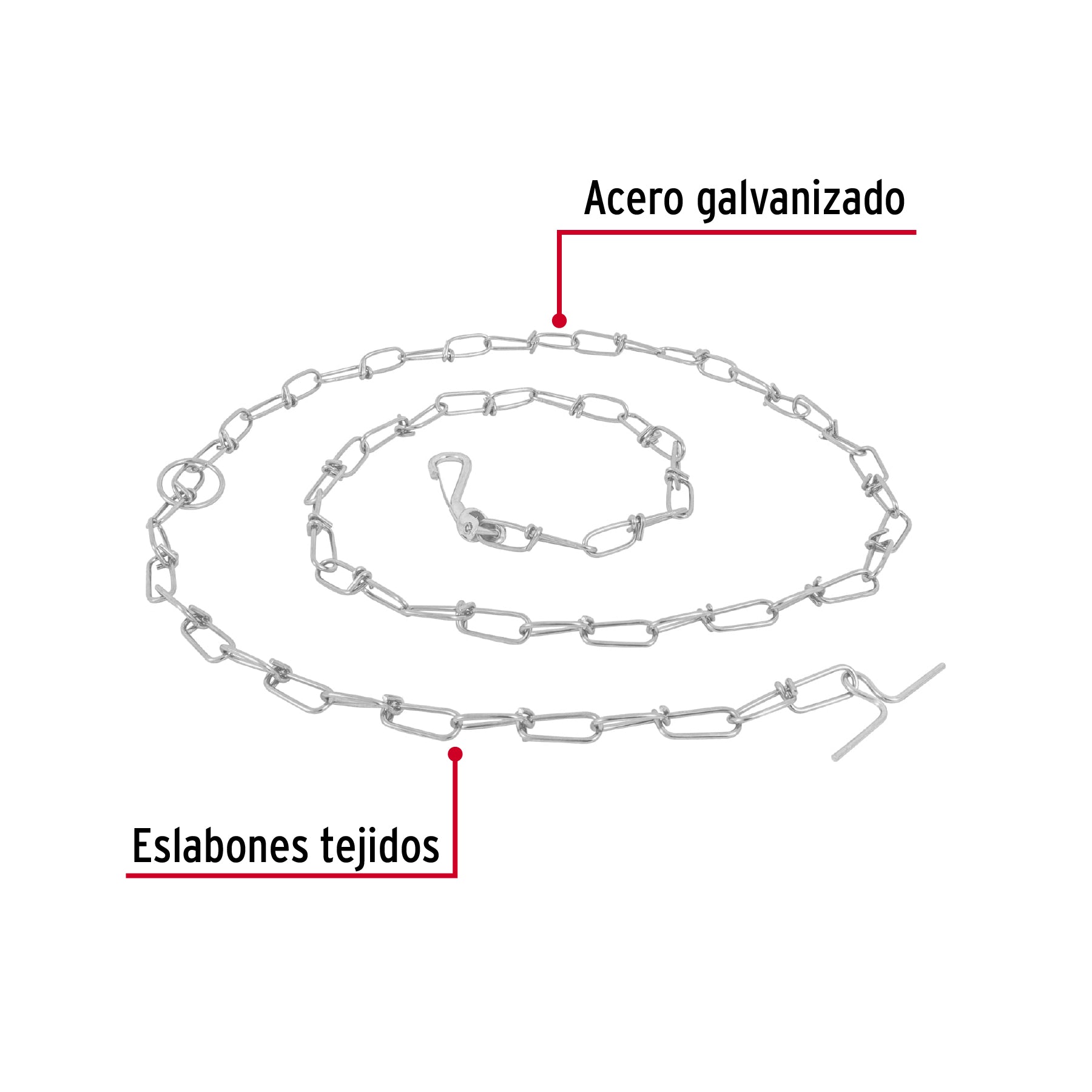 Cadena de 1.8 m de amarre para perro, 2.7 mm, FIERO