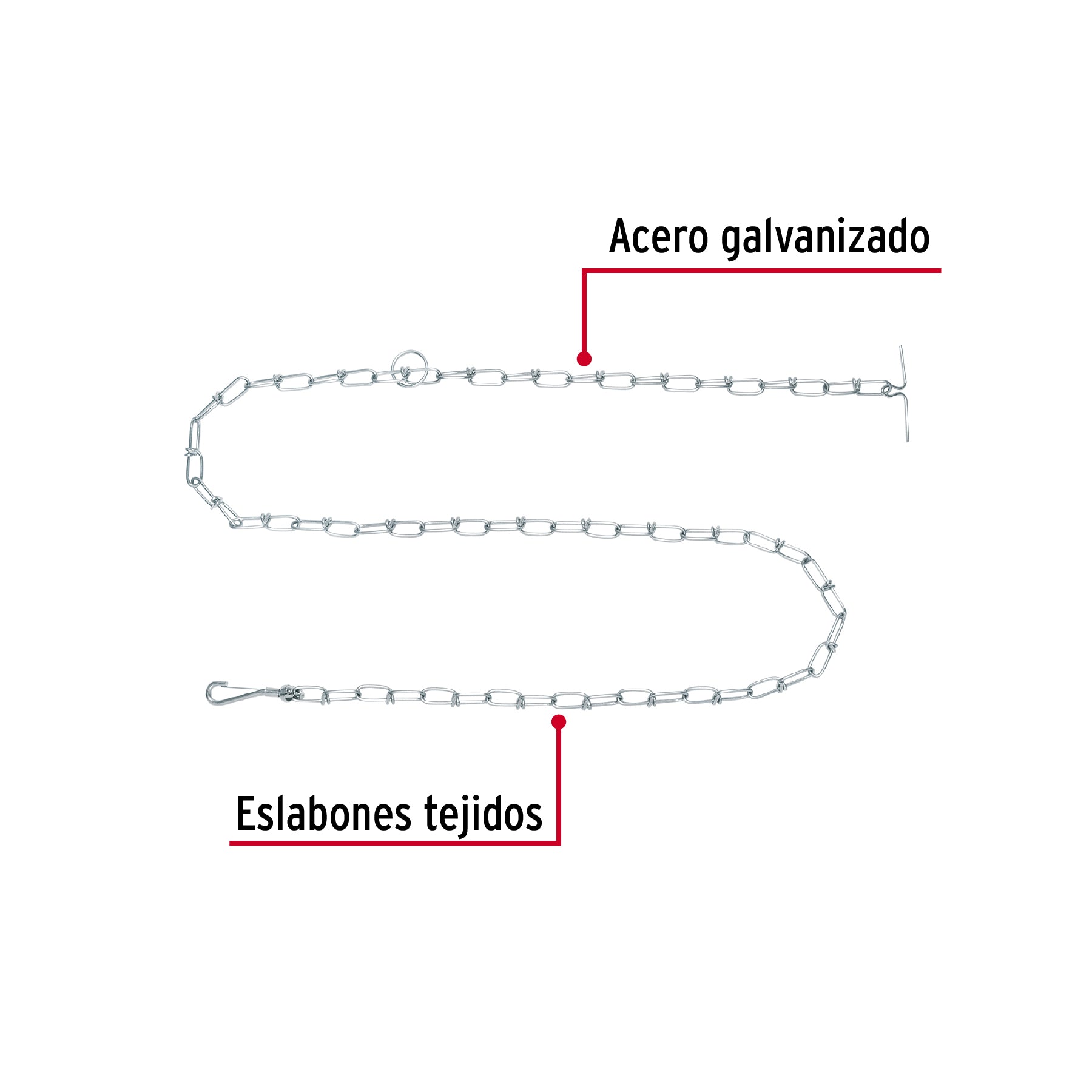 Cadena de 1.8 m de amarre para perro, 2.9 mm, FIERO