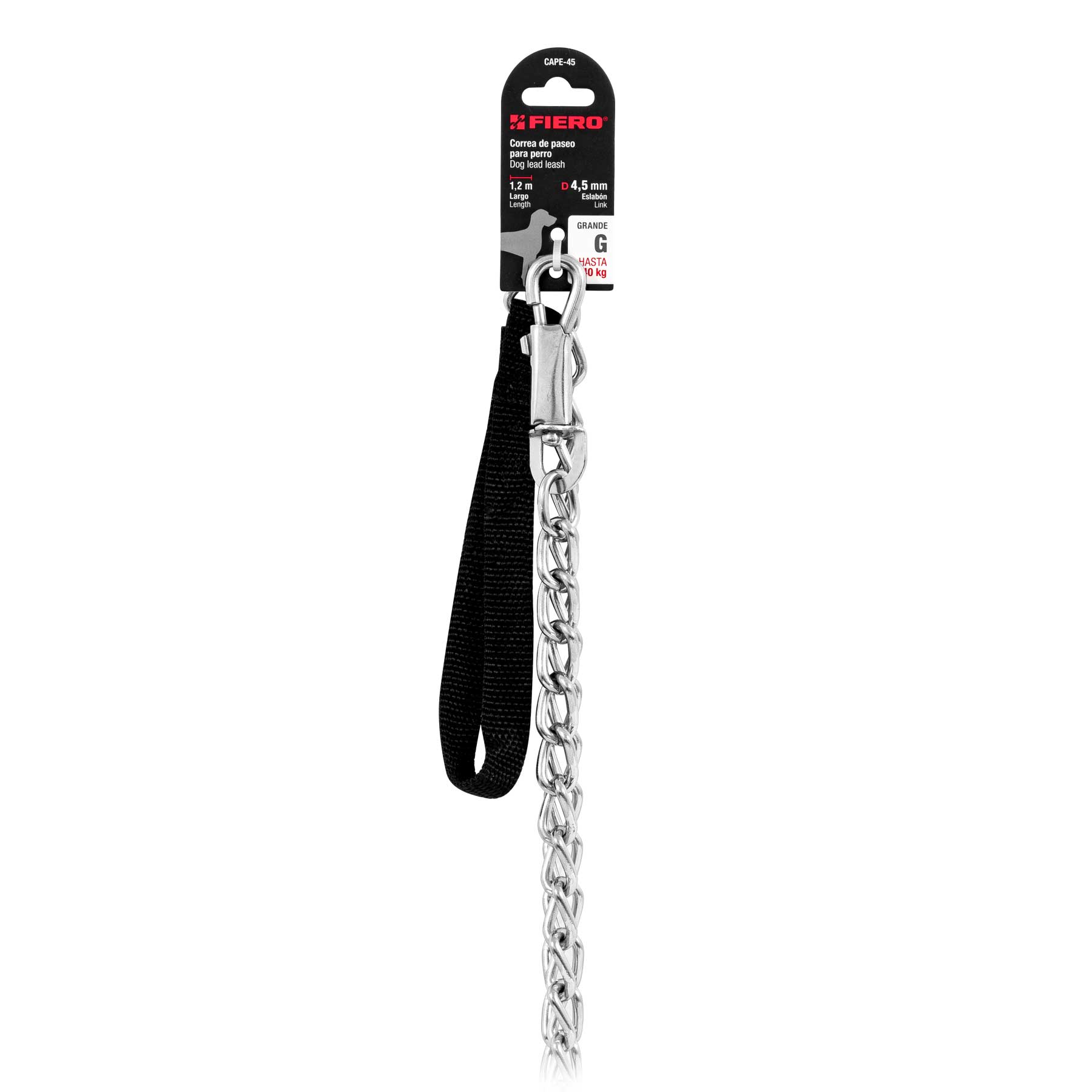 Cadena de paseo para perro de 1.2 m x 4.5 mm, FIERO