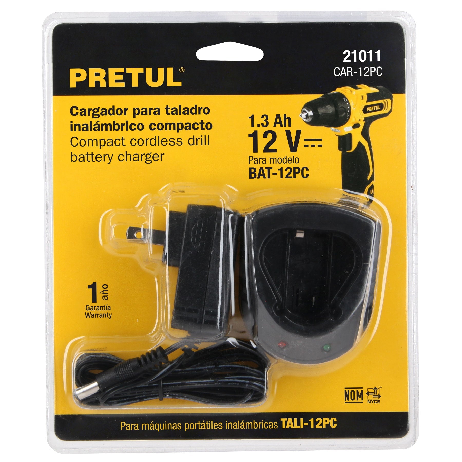 Cargador baterías de ion litio 12V, para TALI-12PC, PRETUL