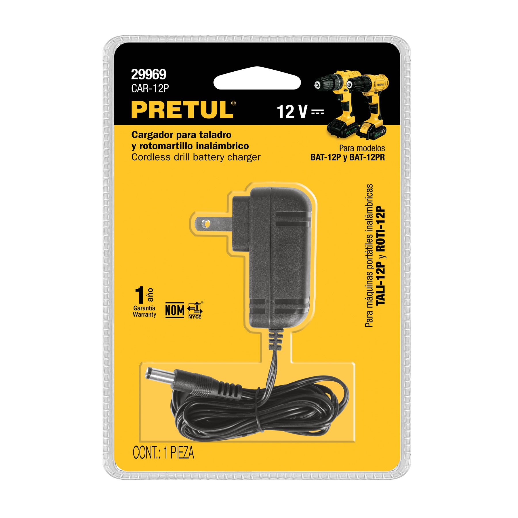 Cargador de baterías de ion litio, 12V para taladro TALI-12P