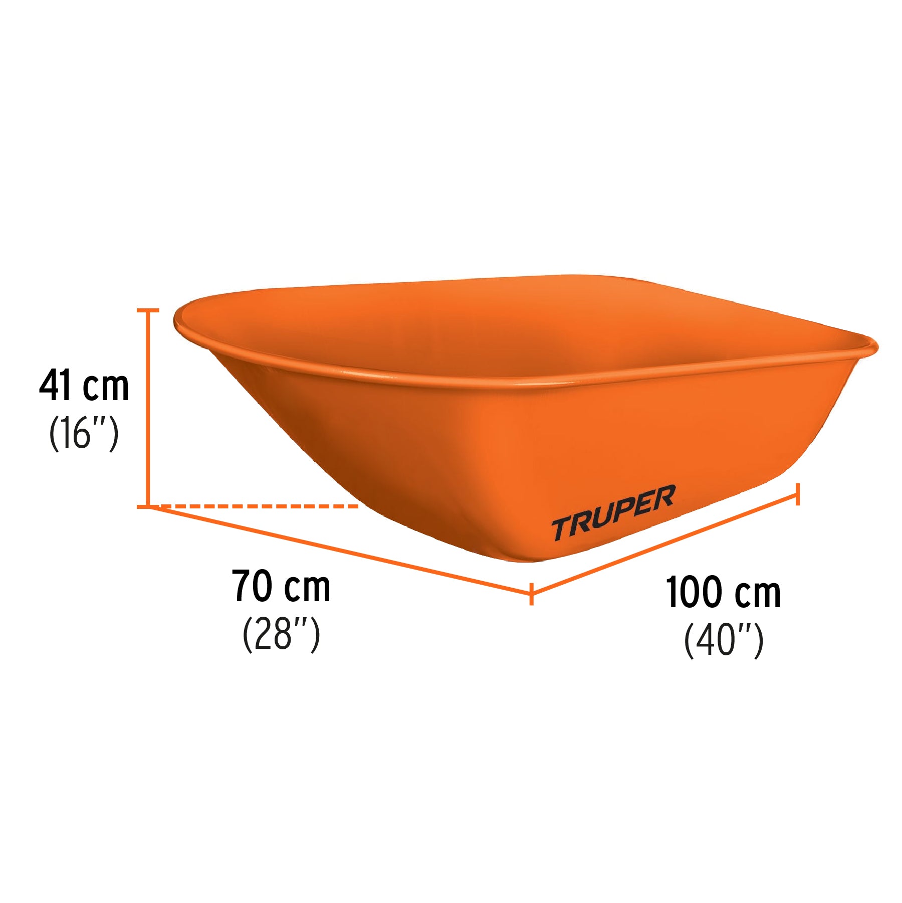 Carretilla 8 ft3 Imponchable, bastidor tubular, TRUPER