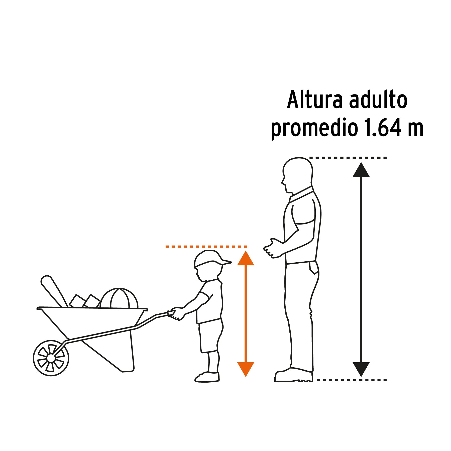 Carretilla para niños, concha metálica 54 x 40 cm, TRUPER
