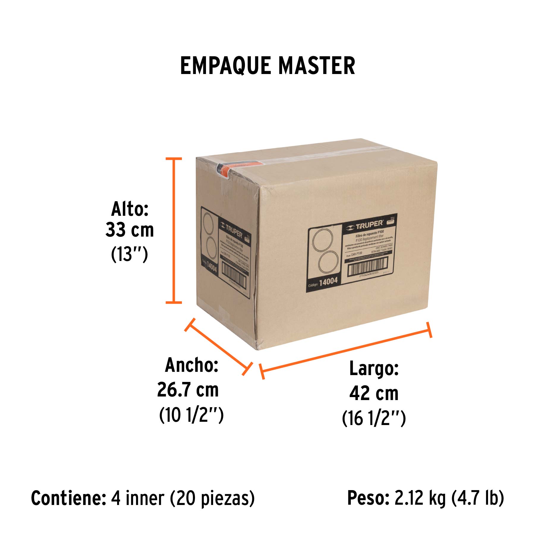 Bolsa con 2 filtros de repuesto R95, TRUPER - Empaque