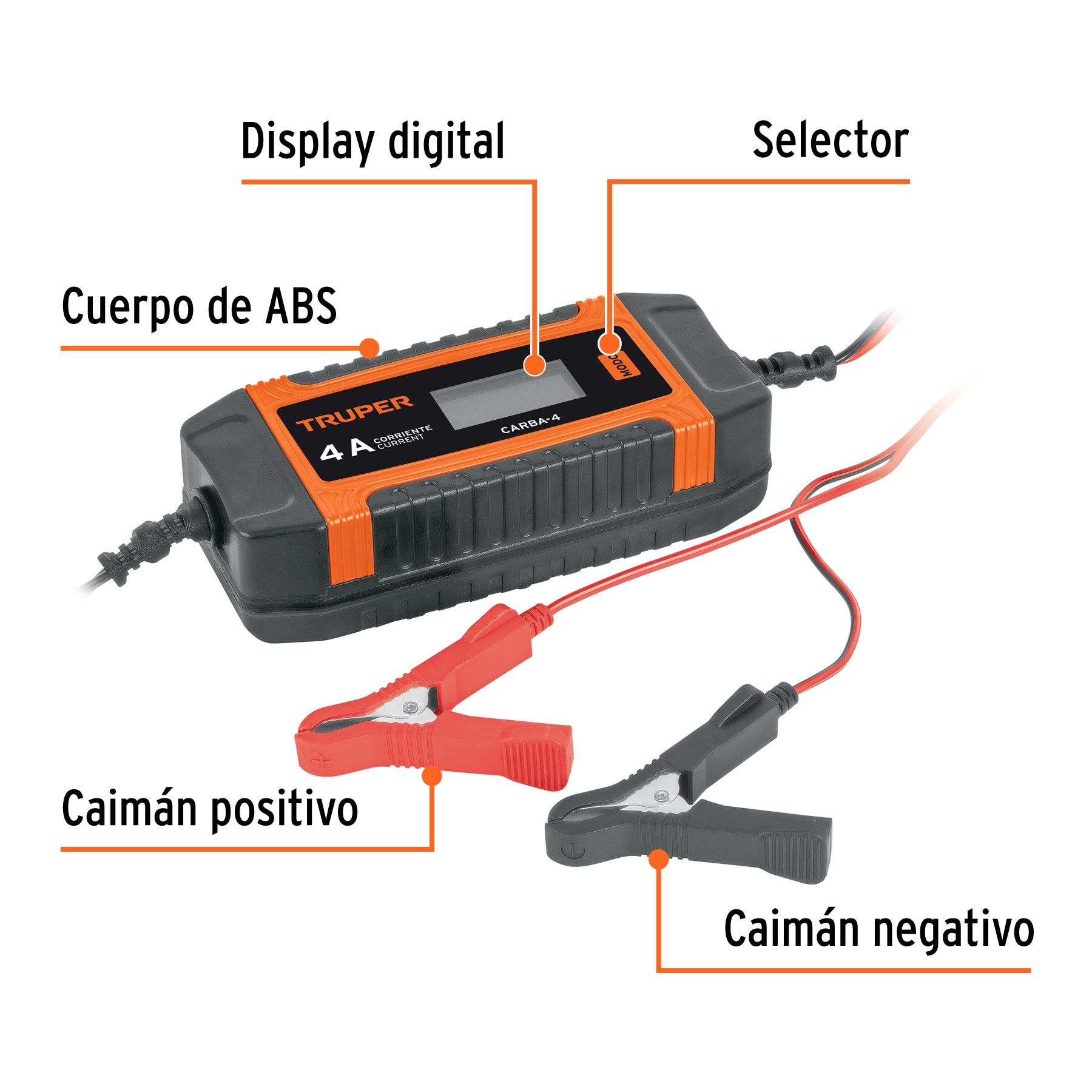 Cargador / mantenedor de 4 A para baterías de 6V/12V, TRUPER