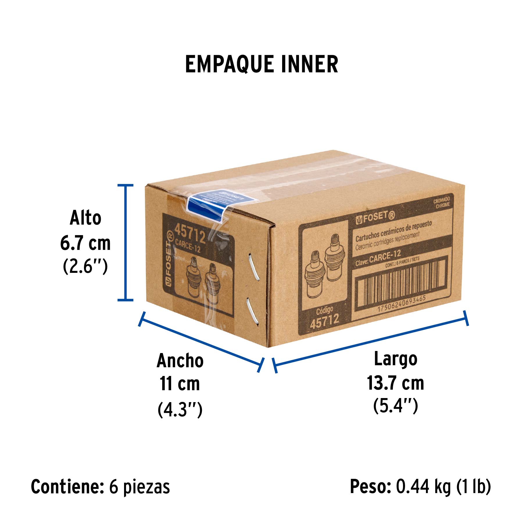 Bolsa con 2 cartuchos cerámicos para M-048E, 50E, 60E y 70E - Empaque