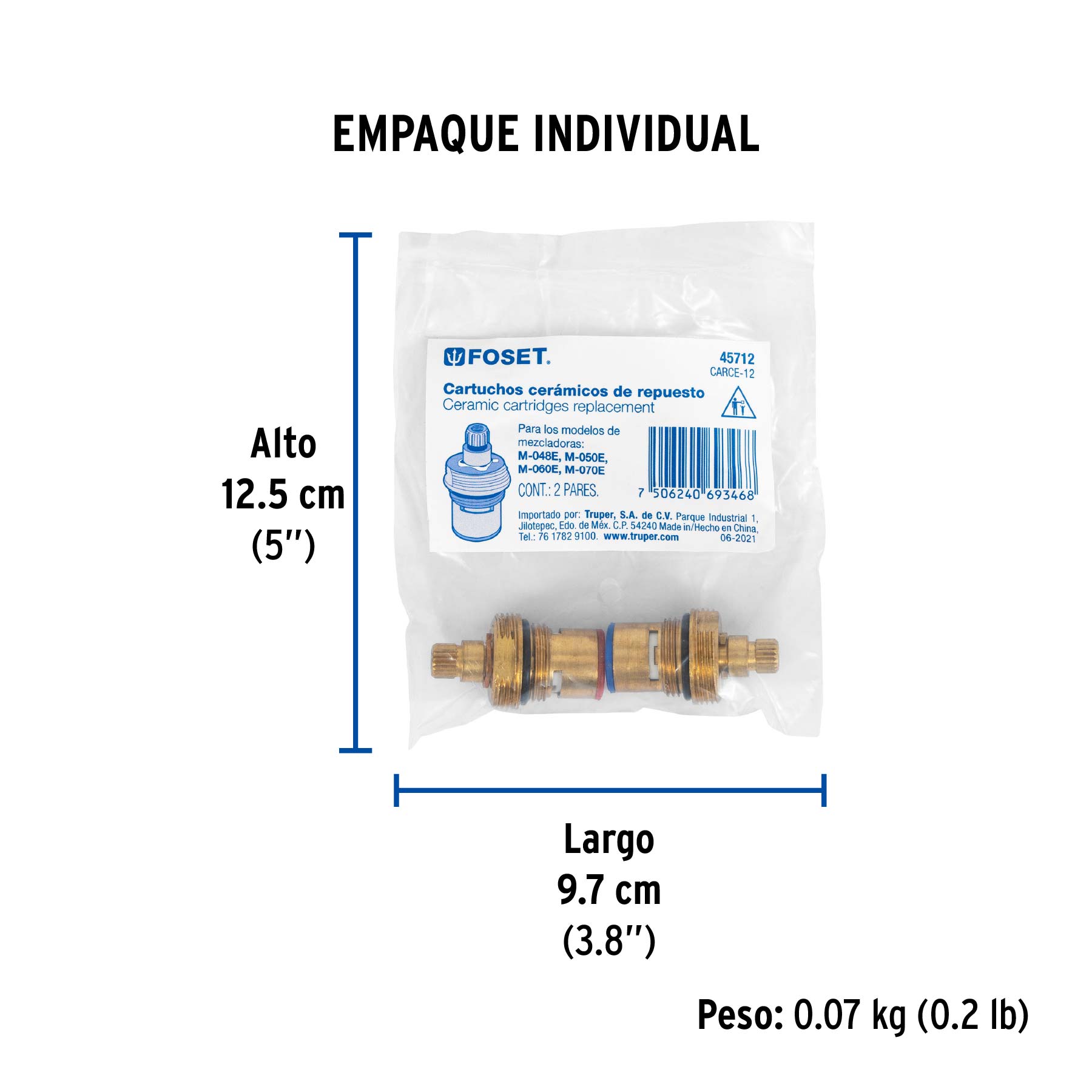 Bolsa con 2 cartuchos cerámicos para M-048E, 50E, 60E y 70E - Empaque