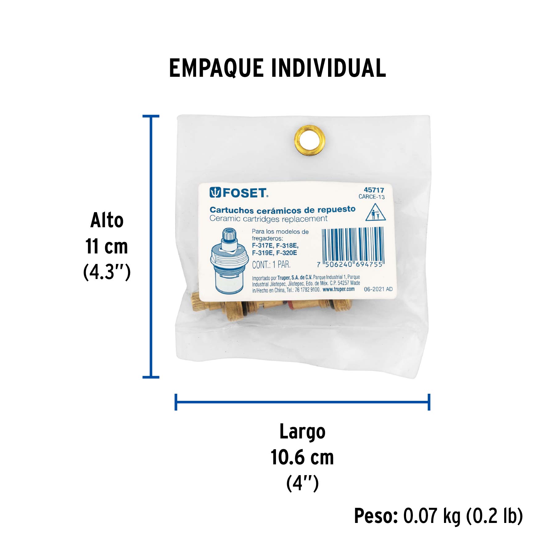 Bolsa con 2 cartuchos cerámicos p/F-317E, 318E, 319E y 320E - Empaque