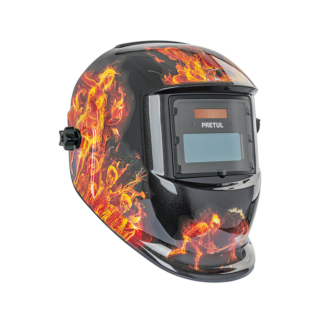 Careta electrónica para soldar sombra 9-13, fuego, PRETUL