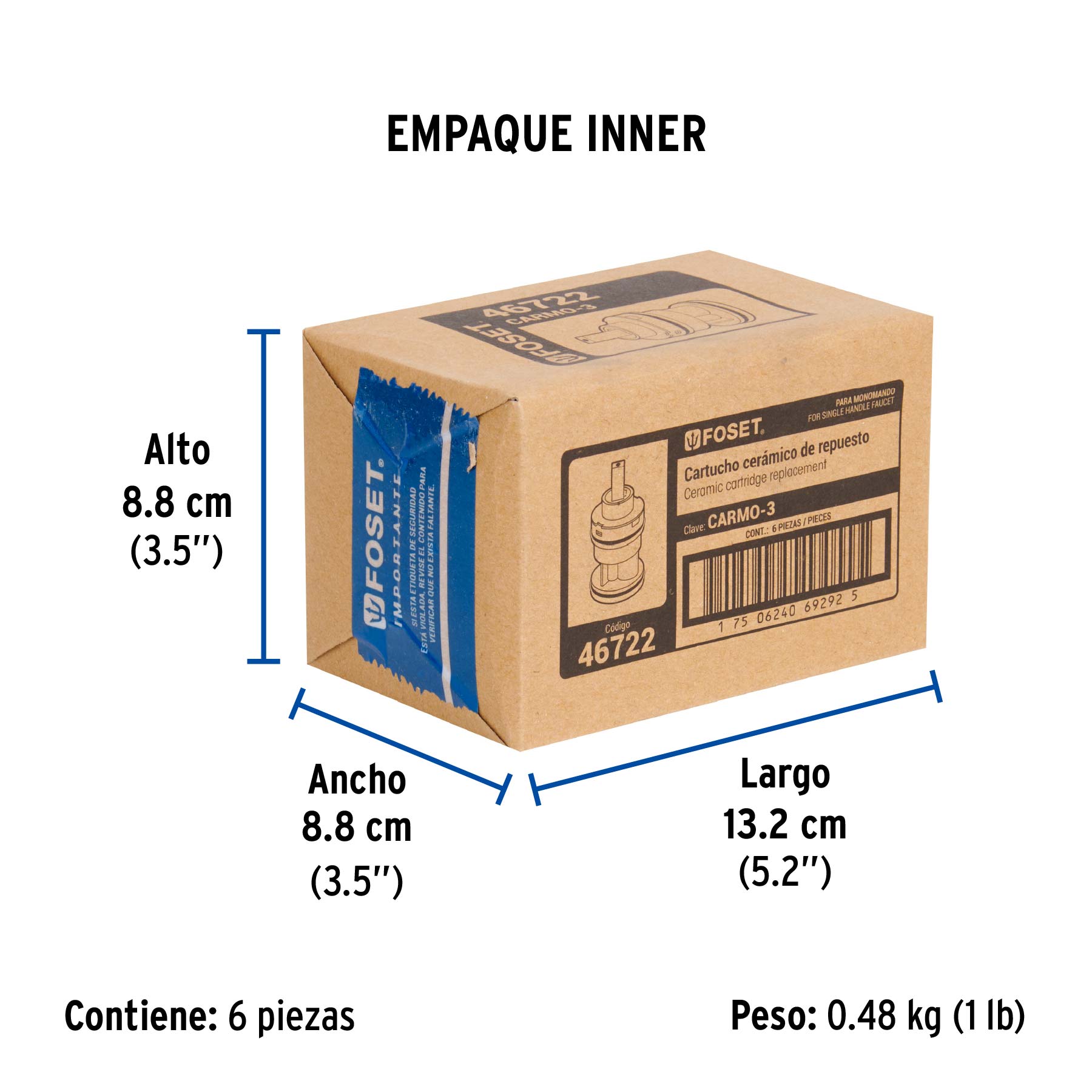 Cartucho para monomando MP-421, FOSET - Empaque