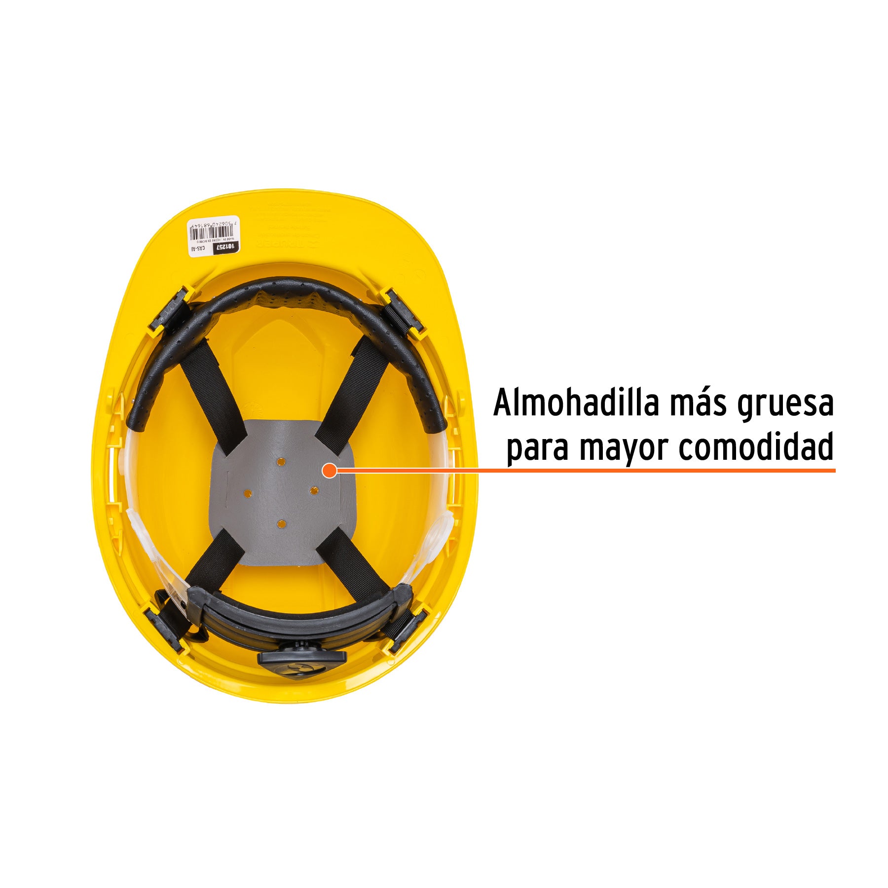 Casco de seguridad ventilado, ajuste de matraca, amarillo