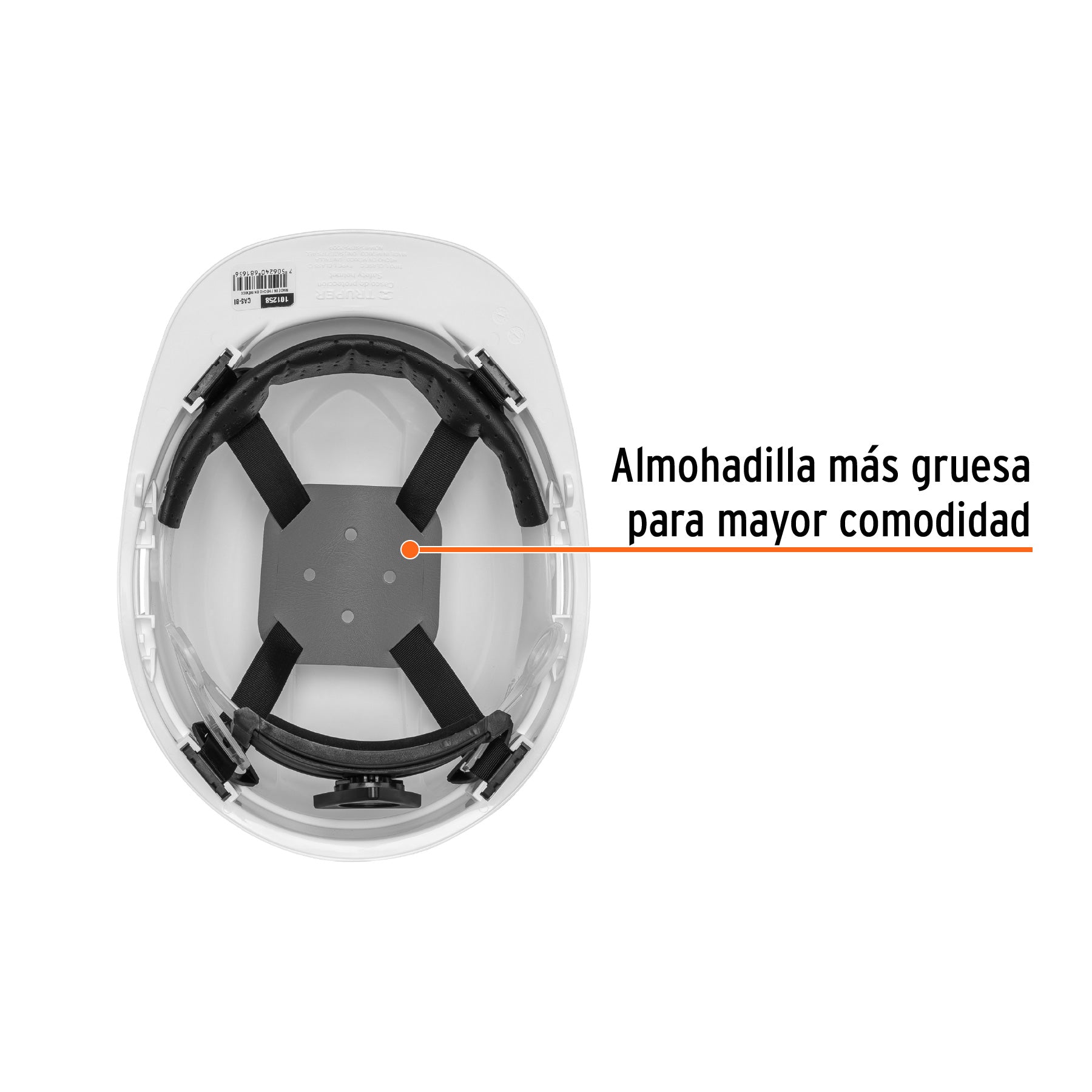 Casco de seguridad ventilado, ajuste de matraca, blanco