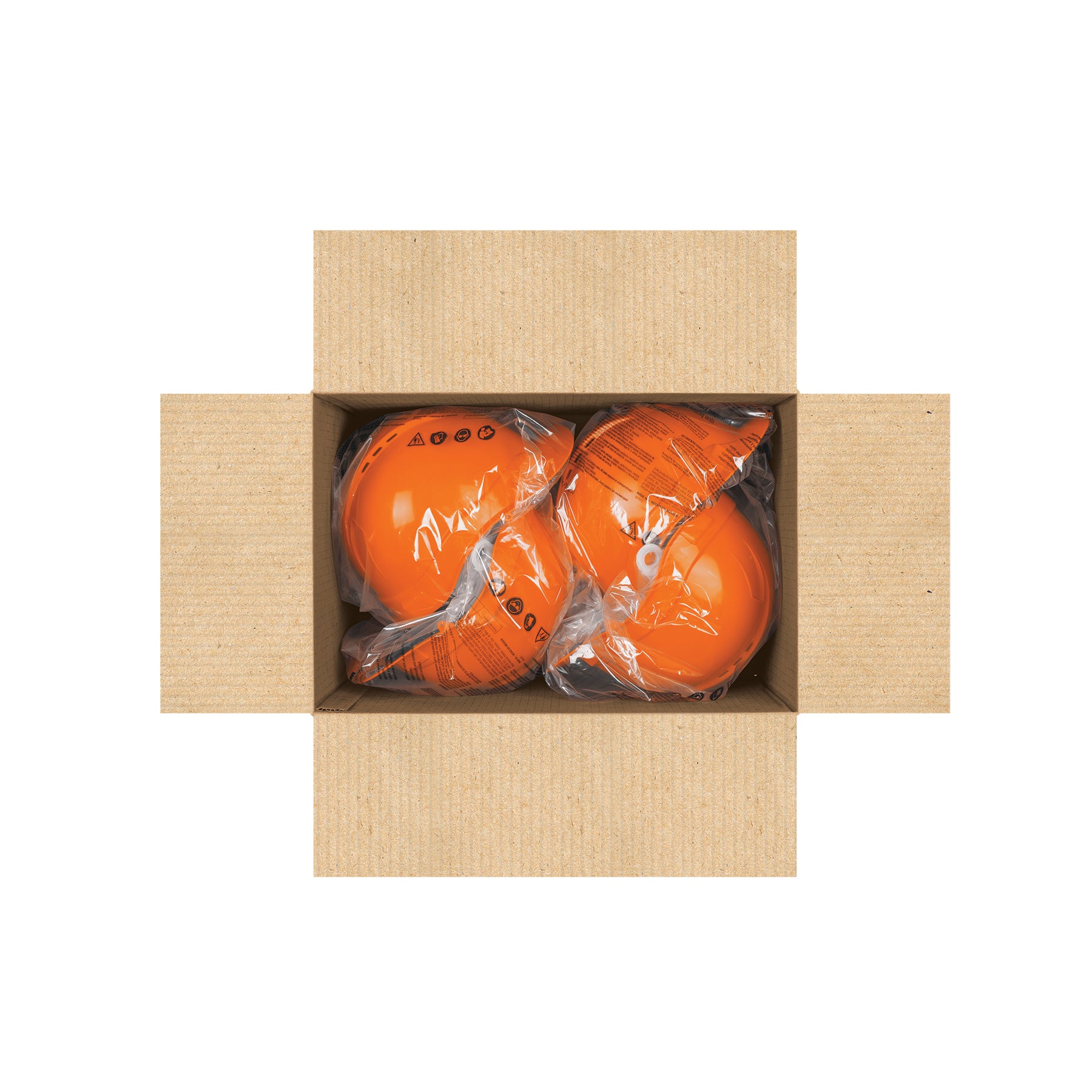 Casco de seguridad ventilado, ajuste de matraca, naranja