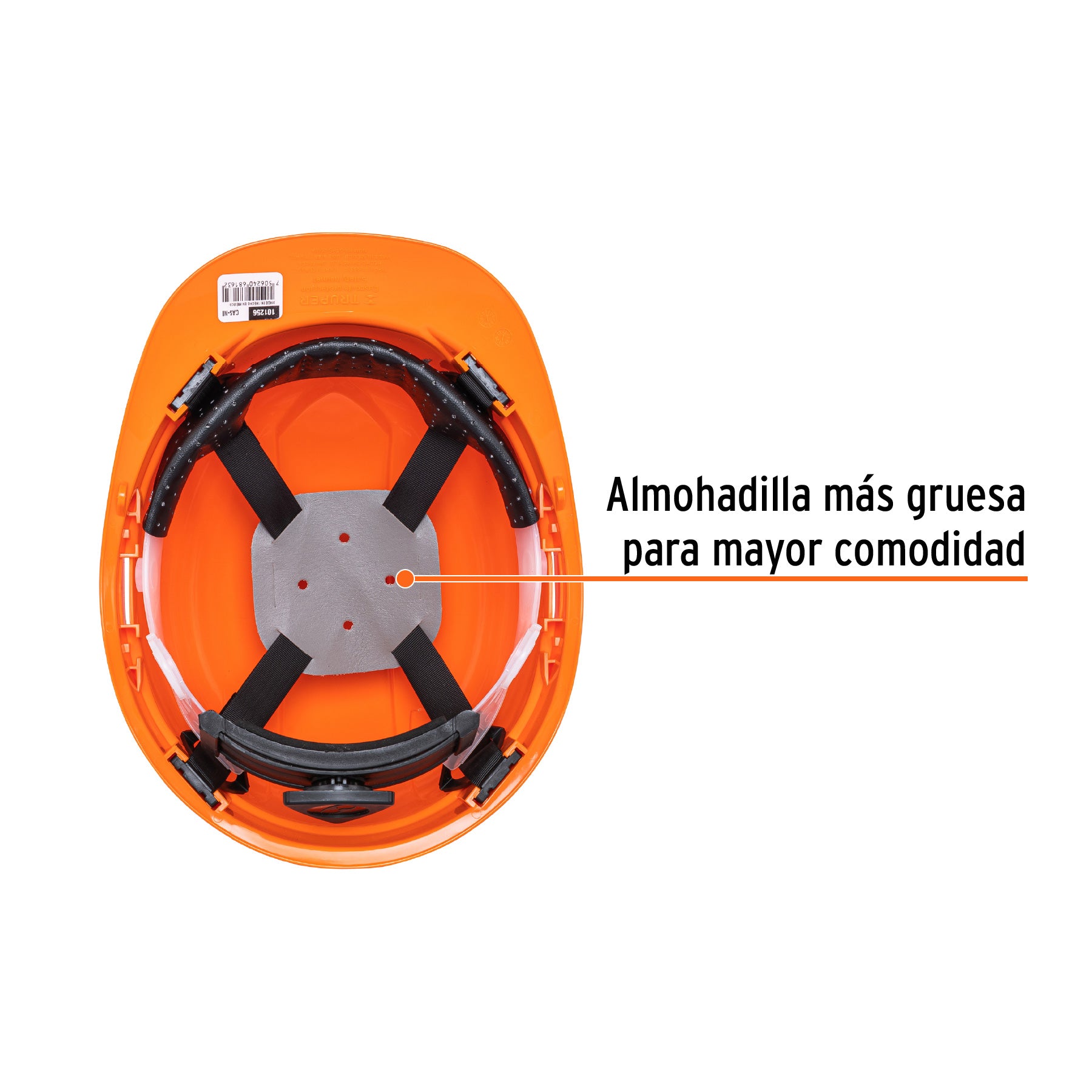 Casco de seguridad ventilado, ajuste de matraca, naranja