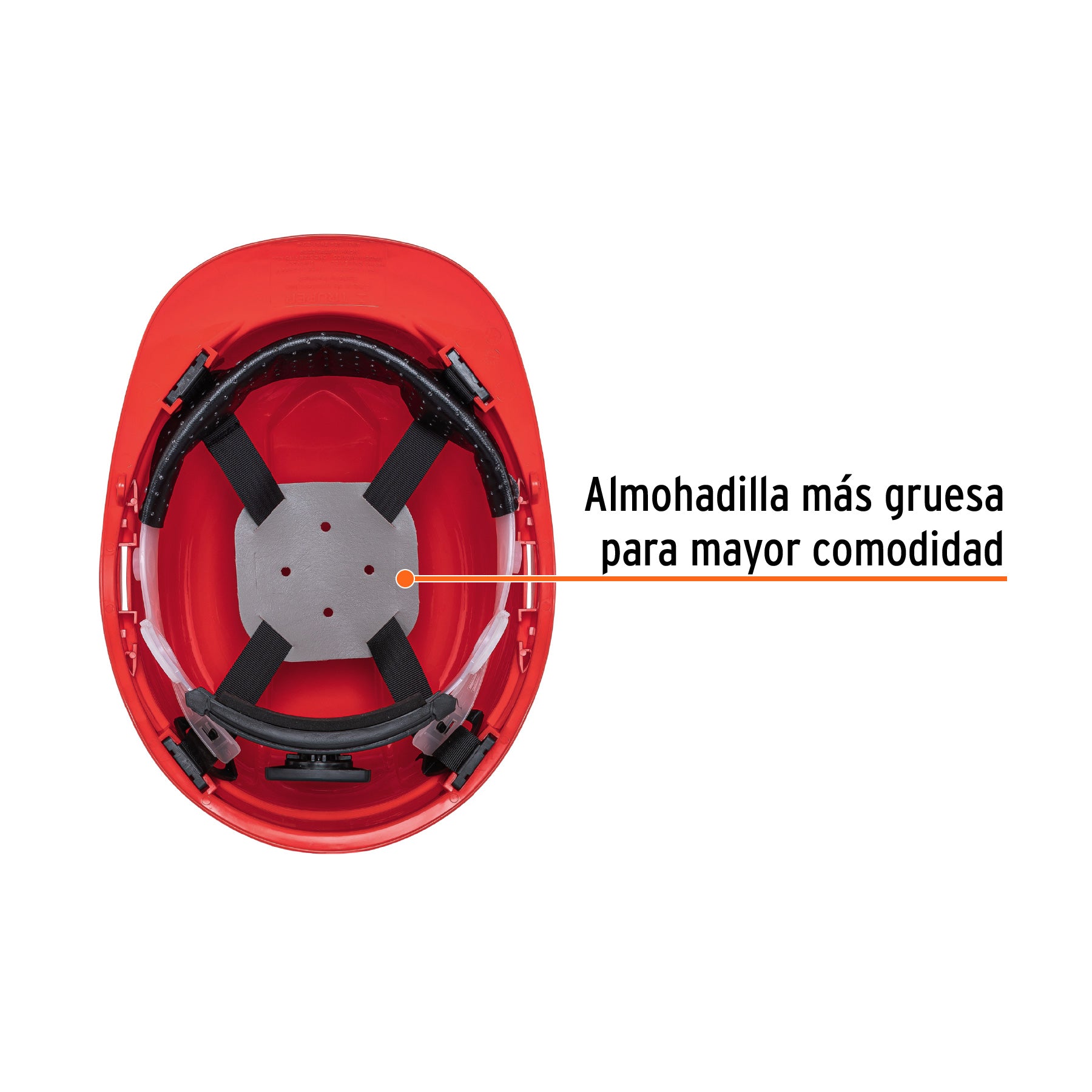 Casco de seguridad, ajuste de matraca, rojo, TRUPER