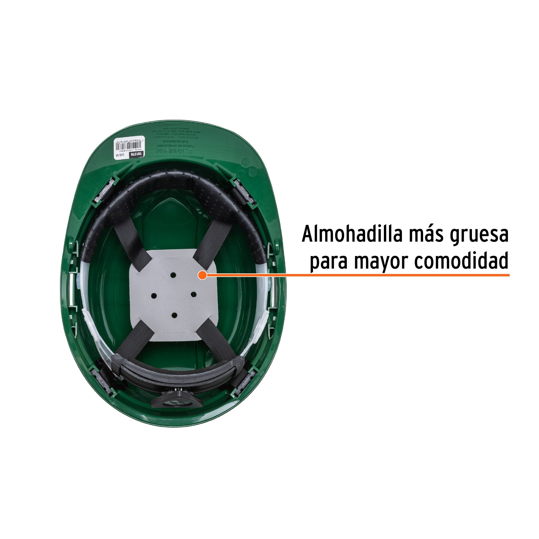 Casco de seguridad ventilado, ajuste de matraca, verde