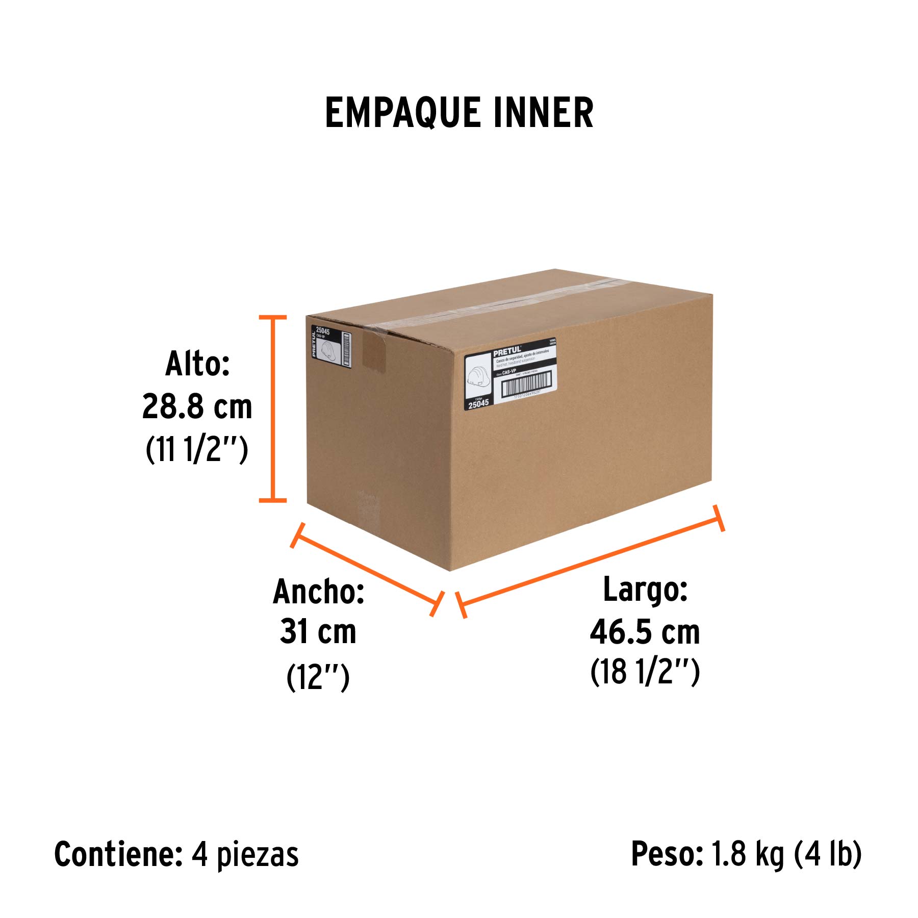 Casco de seguridad, ajuste de intervalos, verde, PRETUL - Empaque