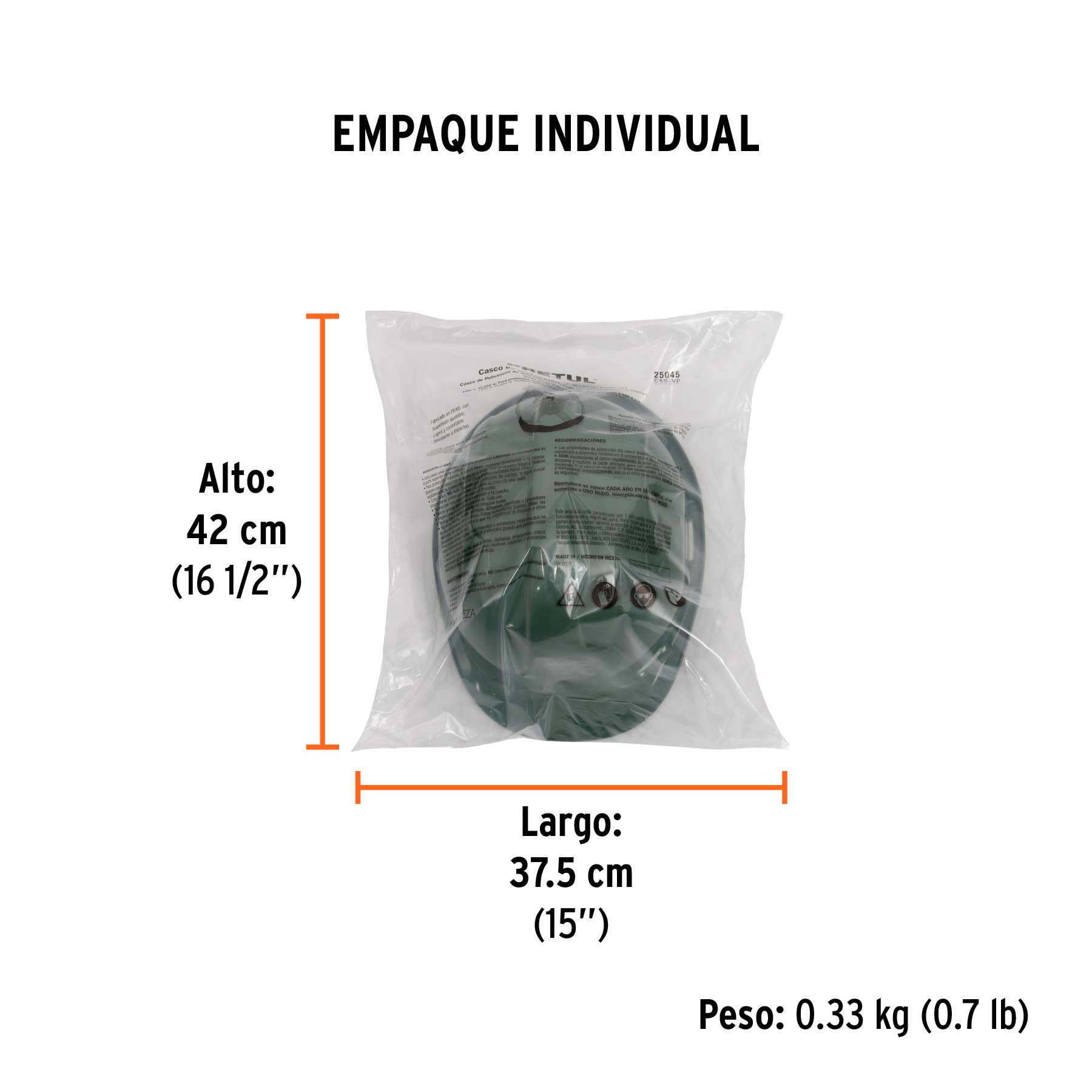 Casco de seguridad, ajuste de intervalos, verde, PRETUL - Empaque