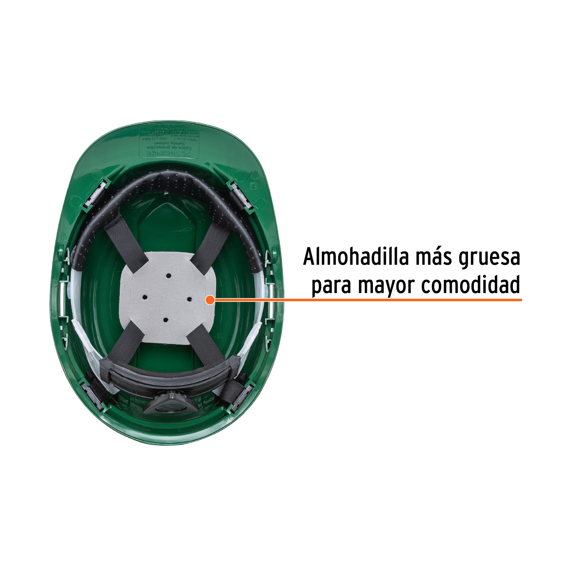 Casco de seguridad, ajuste de matraca, verde, TRUPER