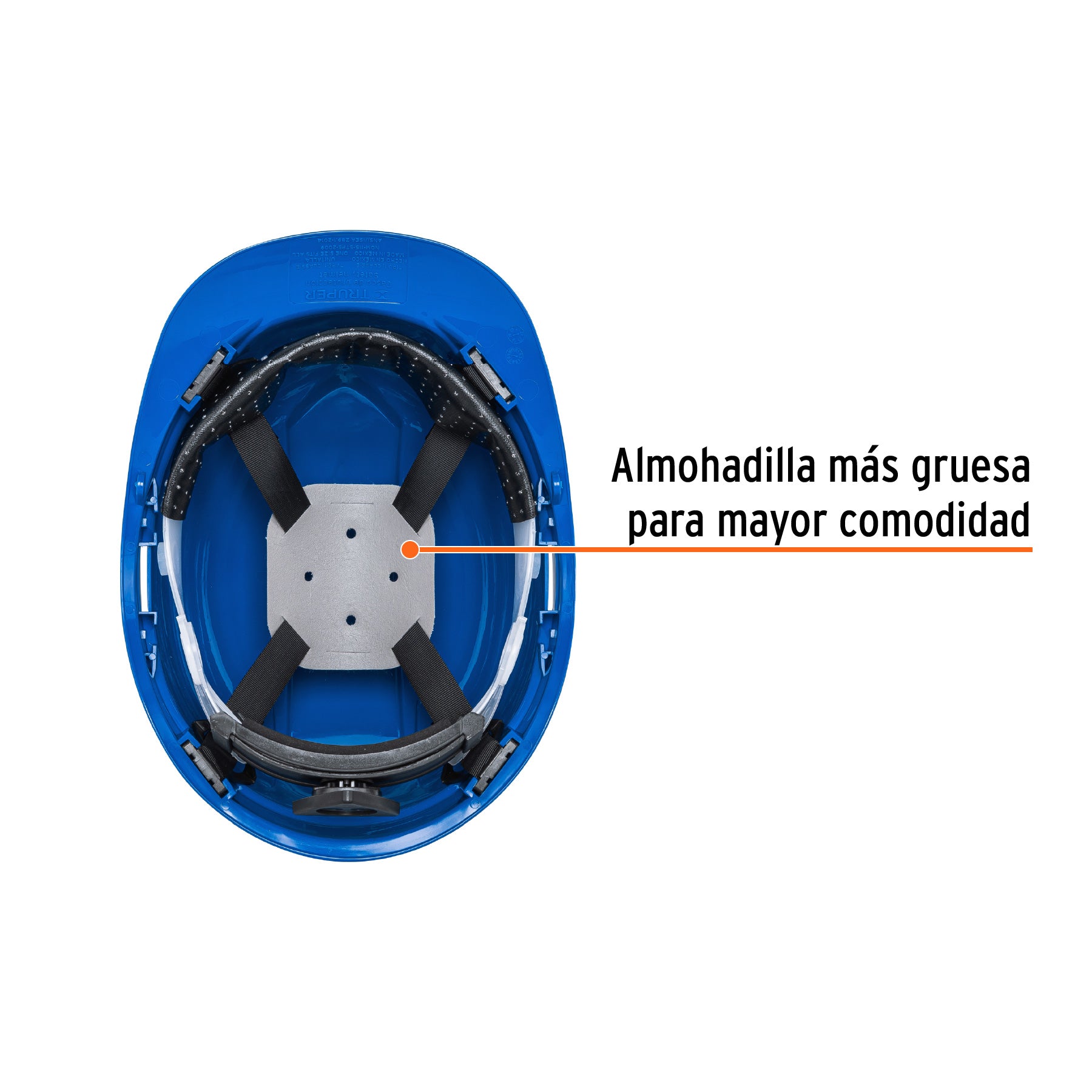 Casco de seguridad ventilado, ajuste de matraca, azul