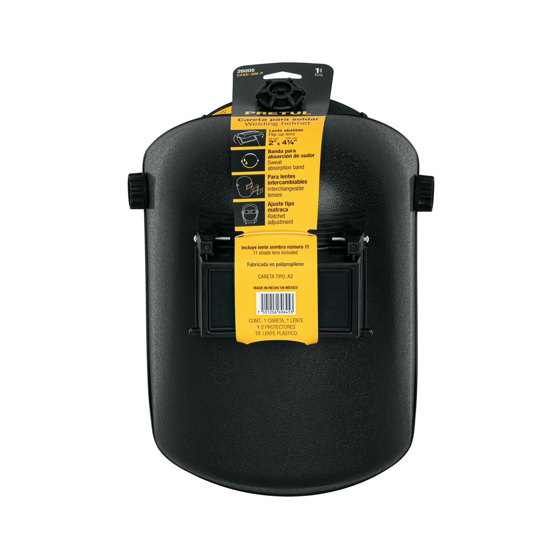 Careta para soldar con lente abatible, sombra 11, PRETUL