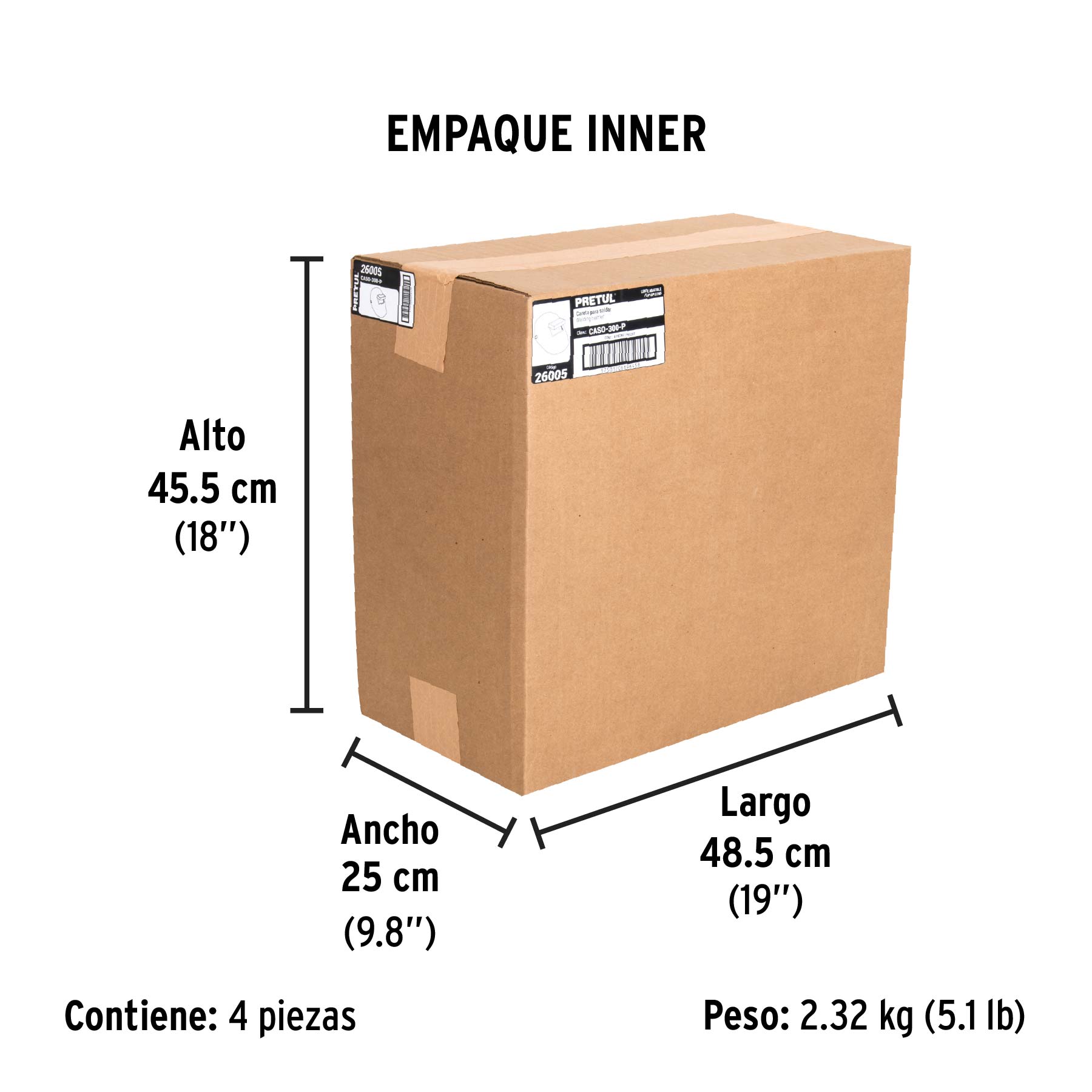 Careta para soldar con lente abatible, sombra 11, PRETUL - Empaque
