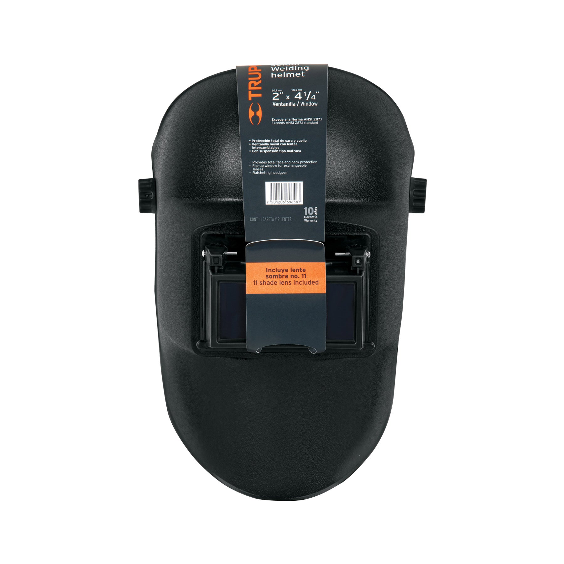 Careta para soldar con lente abatible, sombra 11, TRUPER