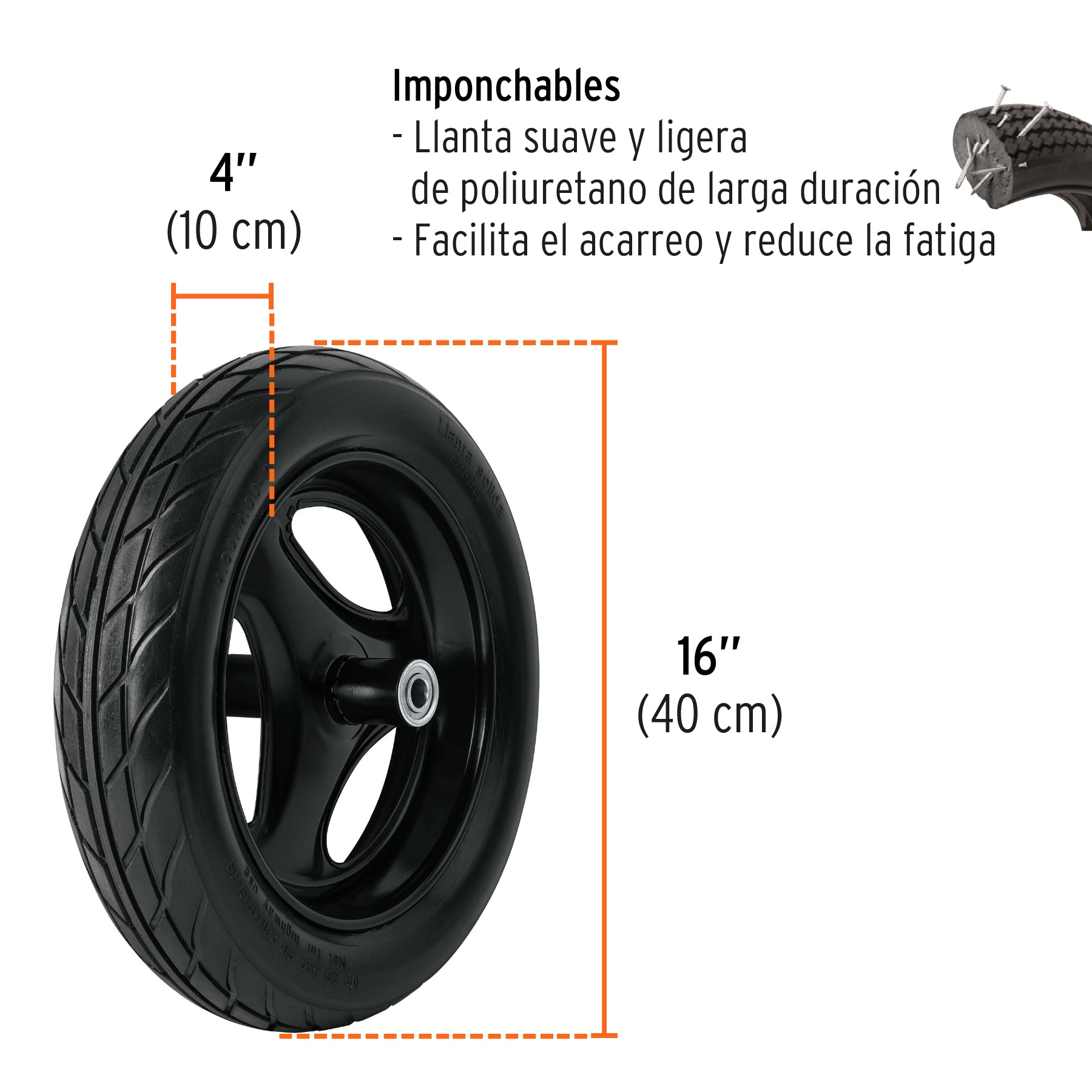 Carretilla 5 ft3 Imponchable, bastidor tubular, TRUPER