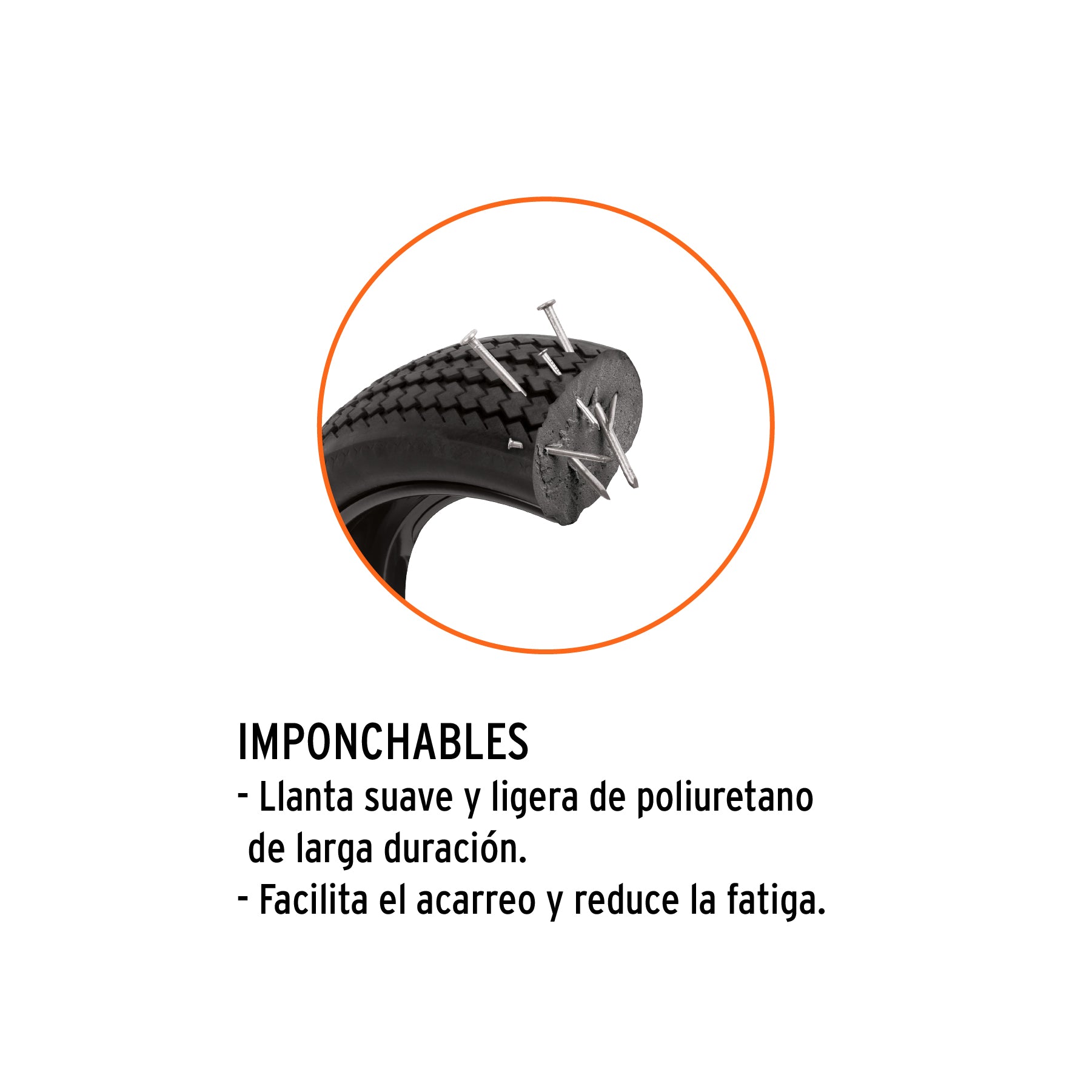 Carretilla 5 ft3 Llanta sólida, bastidor tubular, TRUPER
