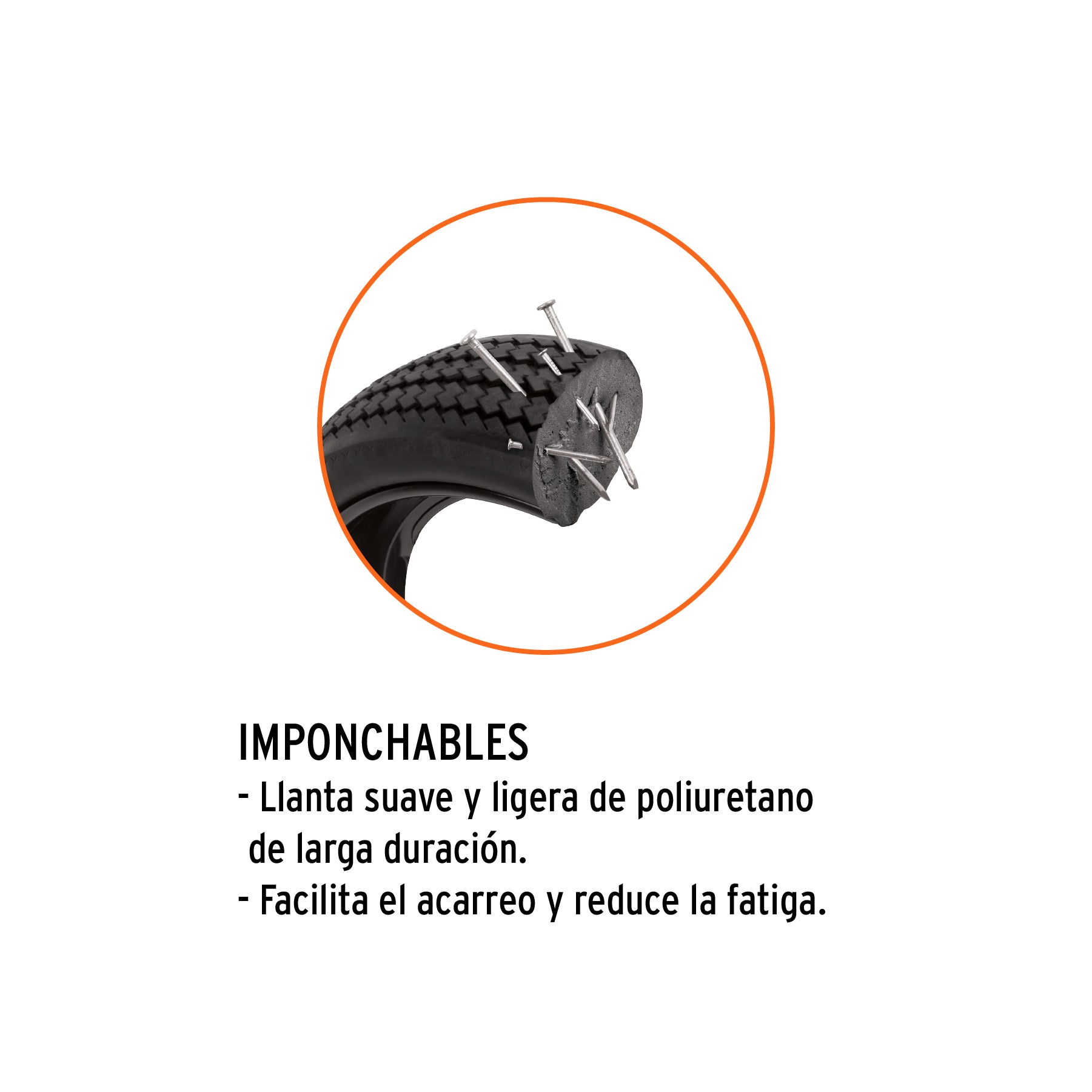 Carretilla 4.5 ft3 Llanta sólida, bastidor tubular, TRUPER