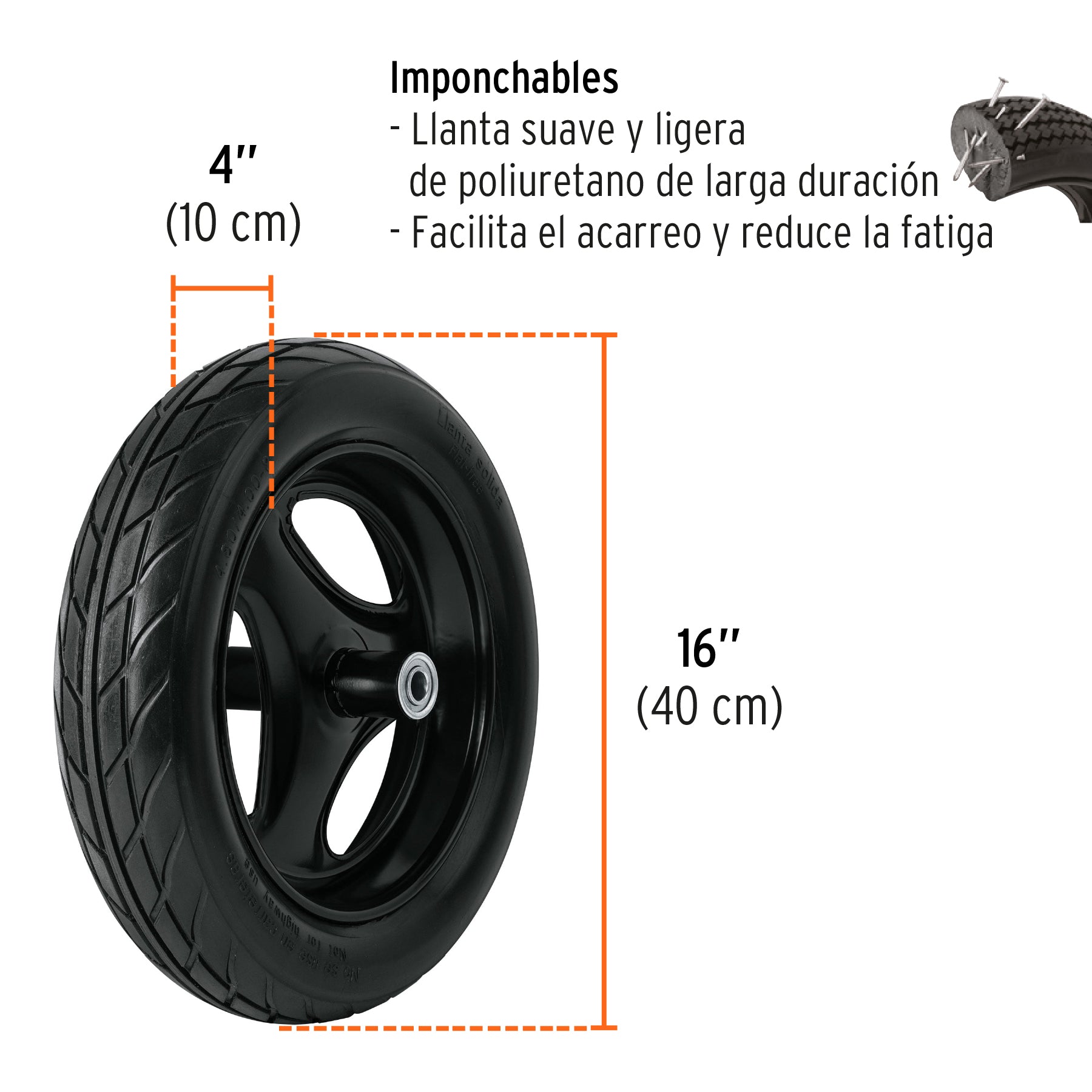 Carretilla 5.5ft3 Imponchable bastidor tubular,TRUPER EXPERT
