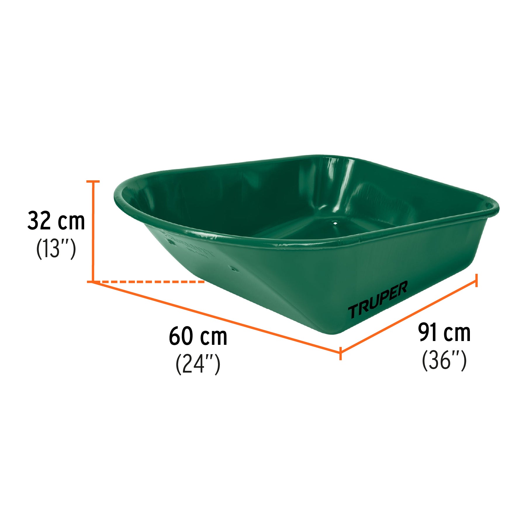 Carretilla 4.75 ft3 angosta, Imponchable, tubular, TRUPER