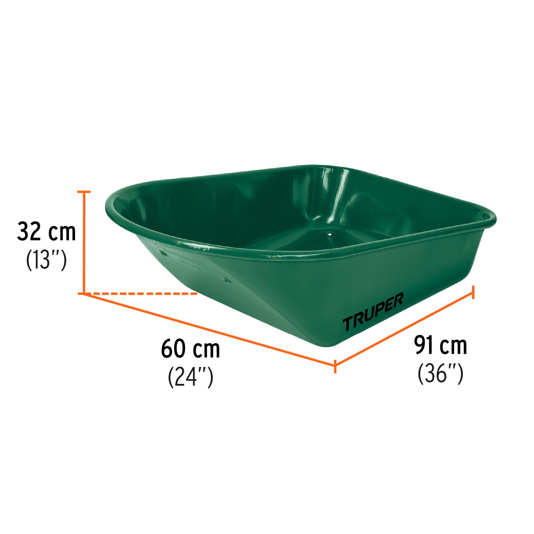 Carretilla 4.75 ft3 angosta, neumática, tubular, TRUPER