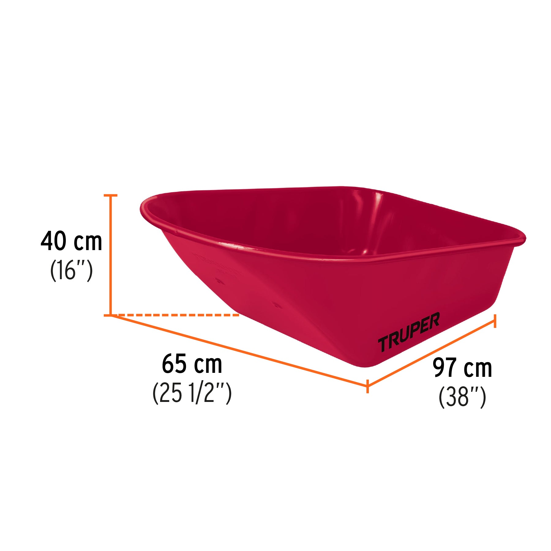 Carretilla 6 ft3 Imponchable, bastidor tubular, TRUPER
