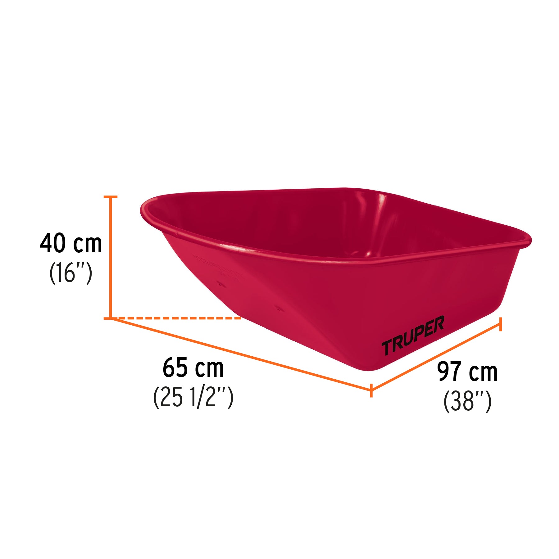 Carretilla 6 ft3 Neumática, bastidor tubular, TRUPER