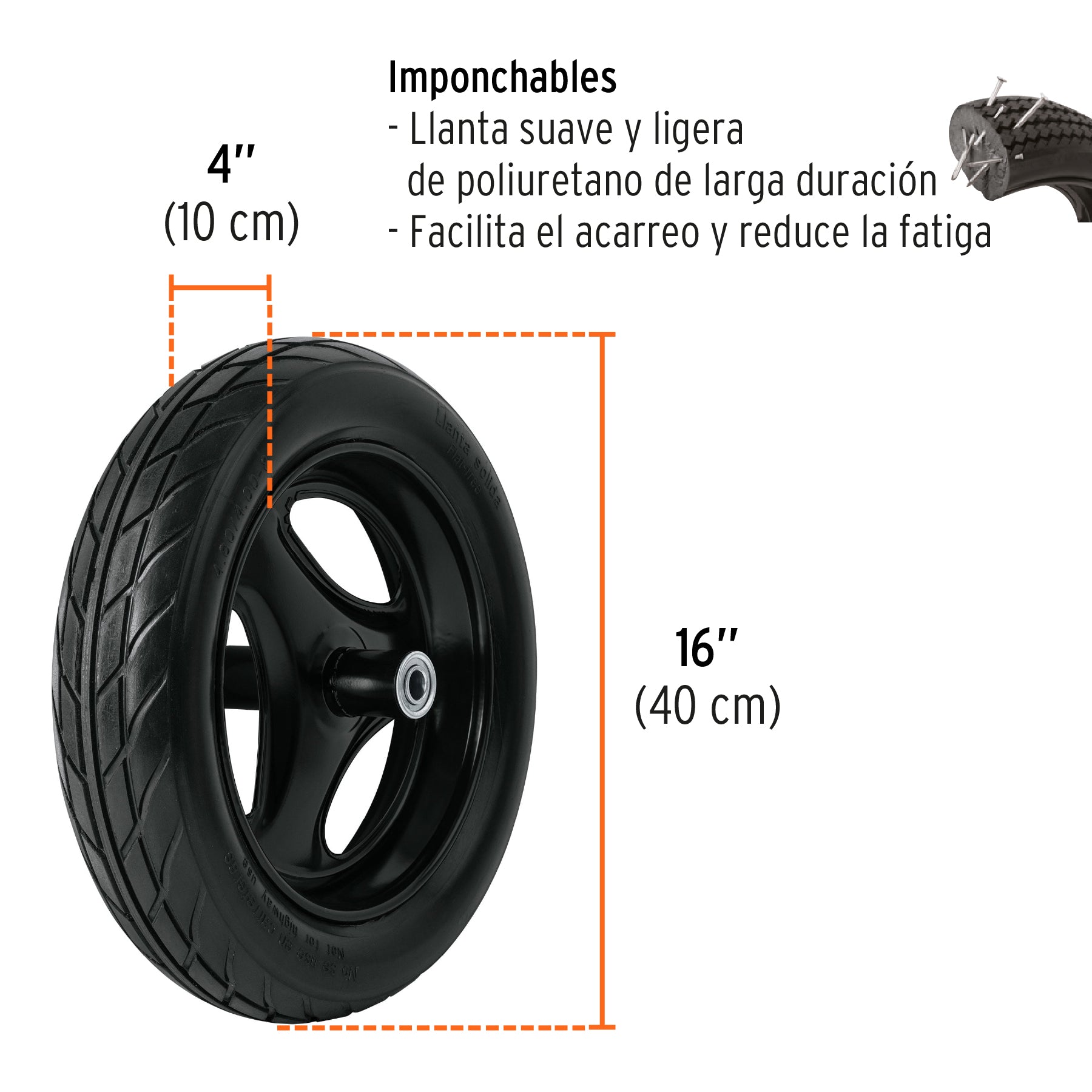 Carretilla 6ft3 Imponchable, bastidor tubular, TRUPER EXPERT