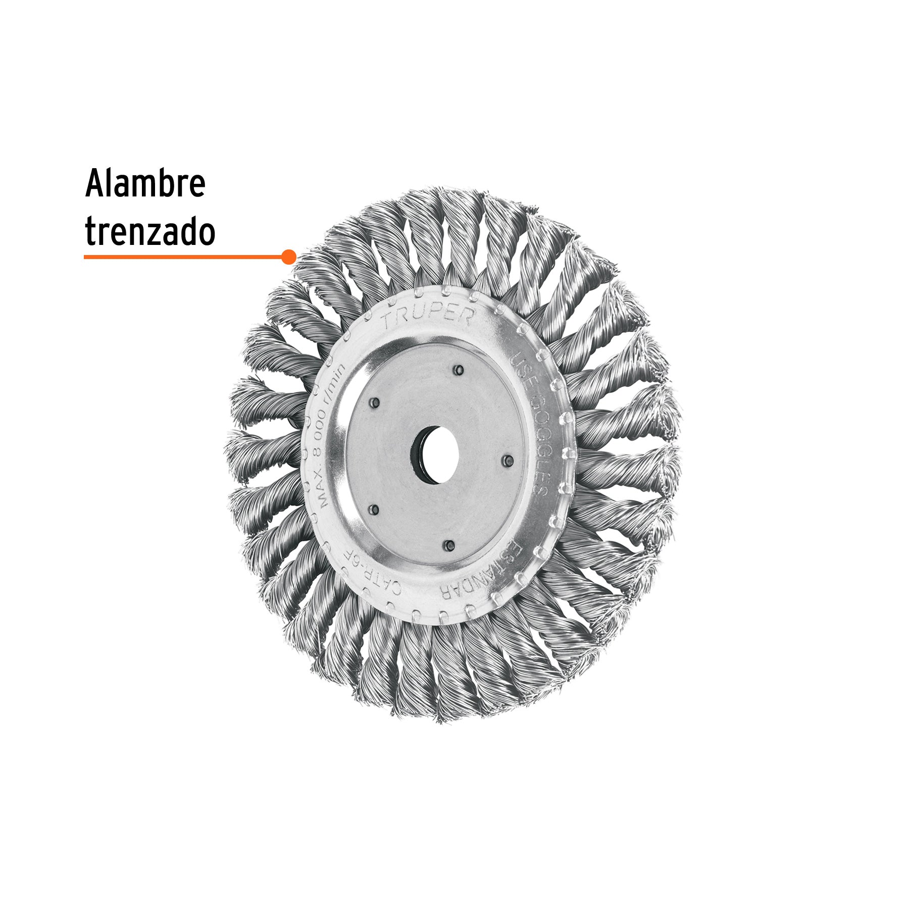 Carda trenzado fino 6" x 5/8" para esmeril, TRUPER