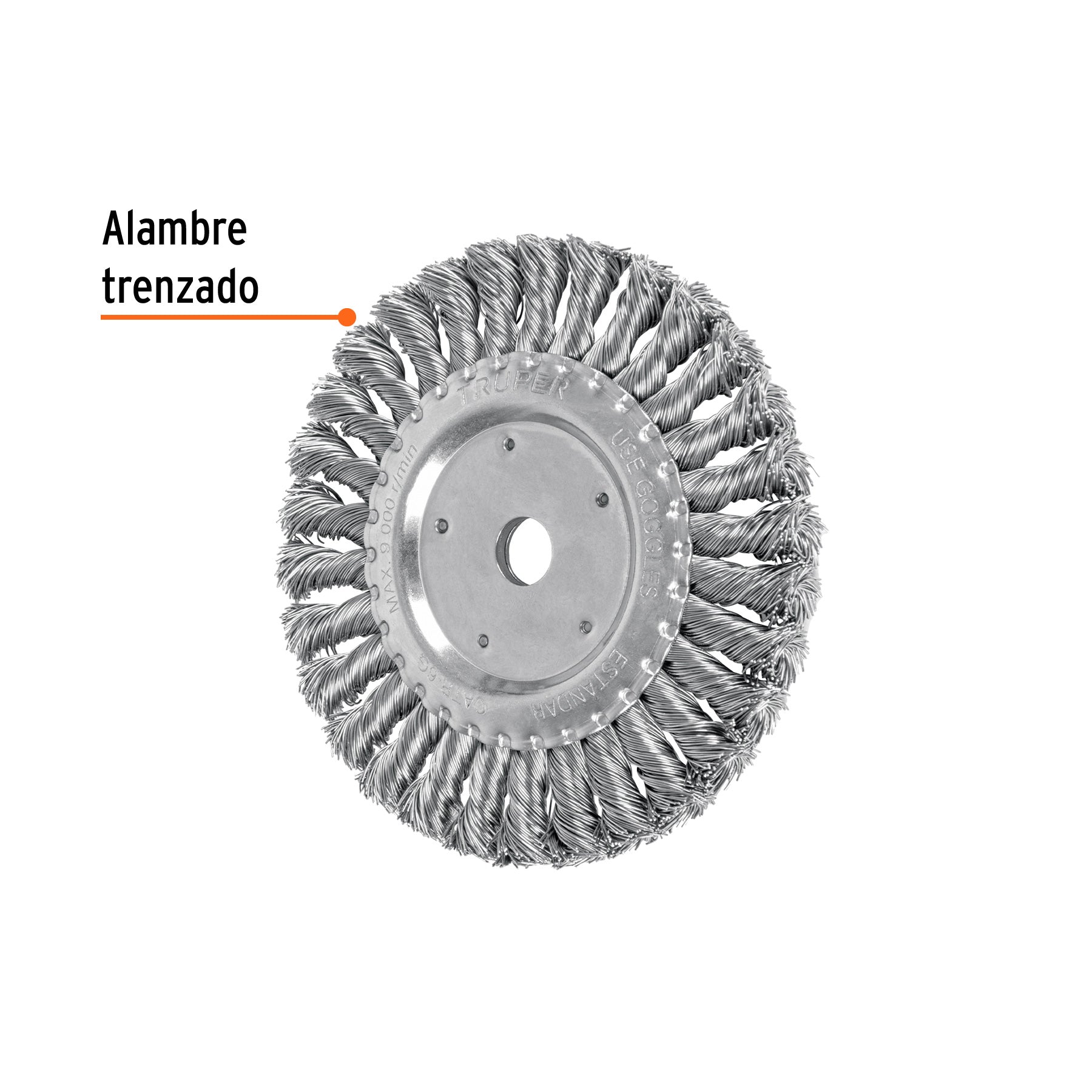 Carda trenzado grueso 6" x 5/8" para esmeril, TRUPER