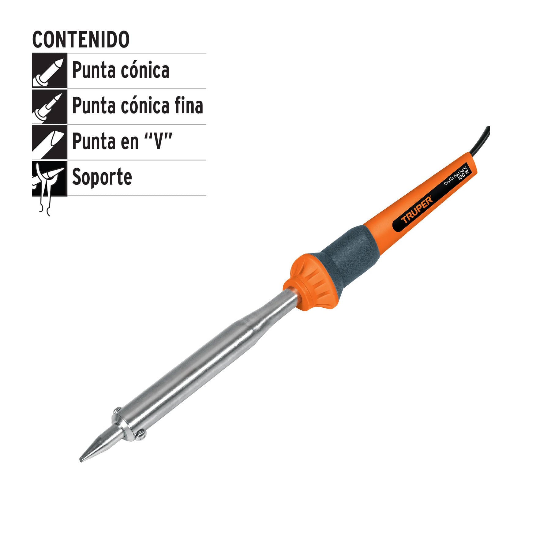 Cautín 100 W tipo lápiz para trabajo pesado, TRUPER