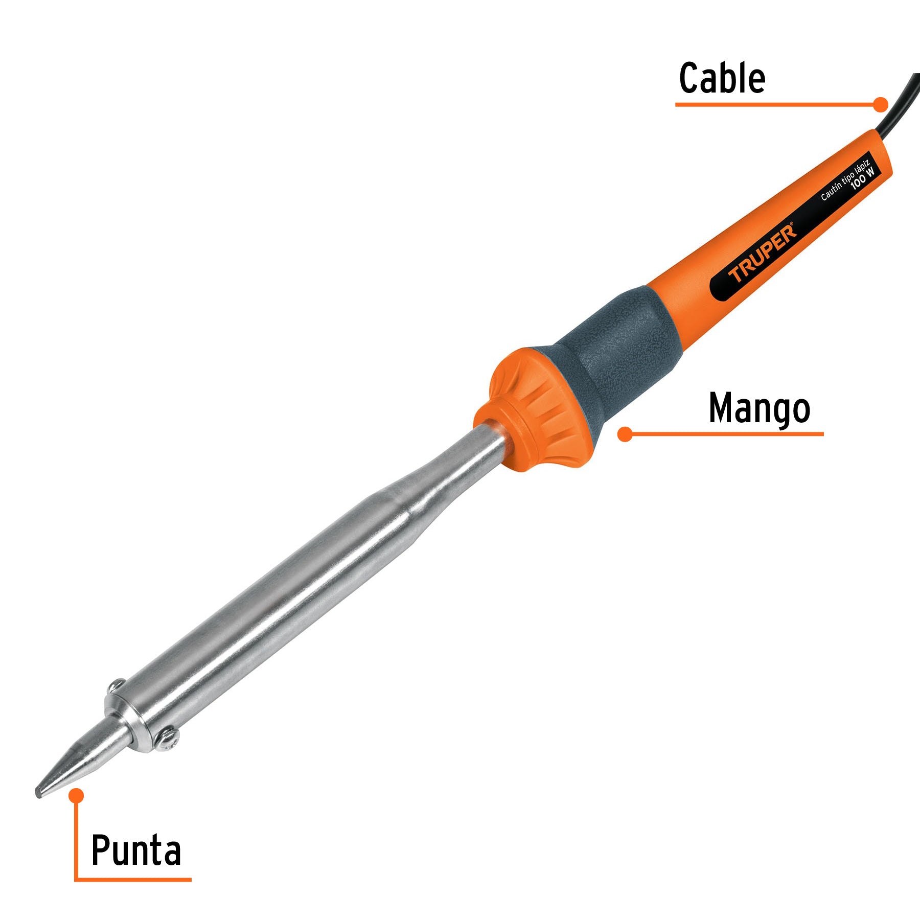 Cautín 100 W tipo lápiz para trabajo pesado, TRUPER