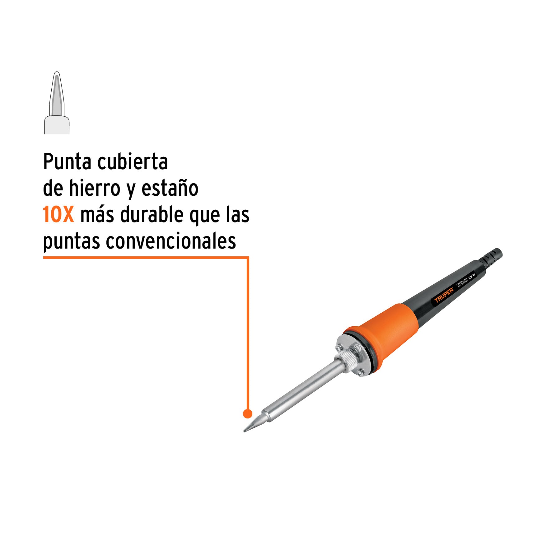 Cautín 25 W profesional tipo lápiz para electrónica, TRUPER