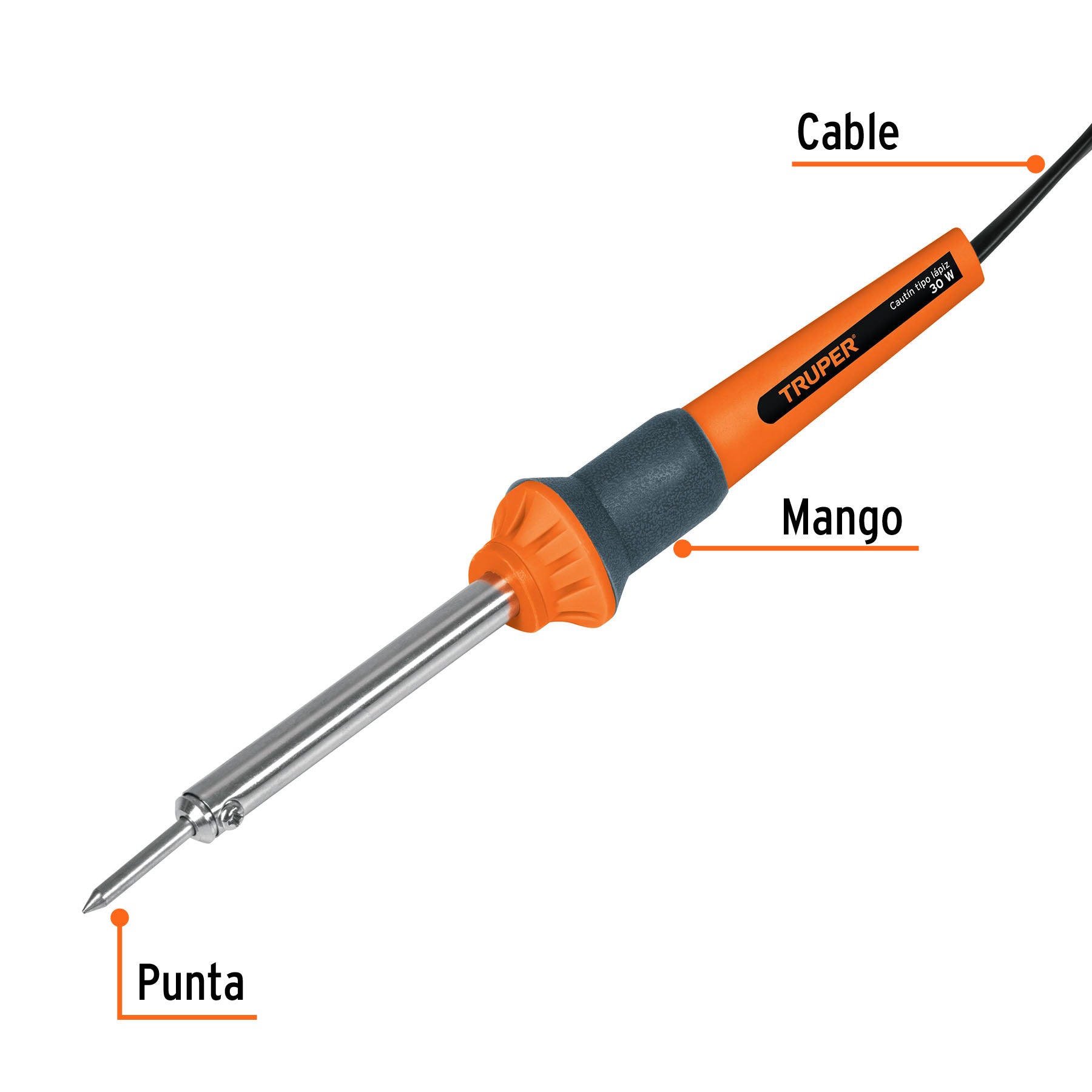 Cautín 30 W tipo lápiz para trabajo ligero, TRUPER