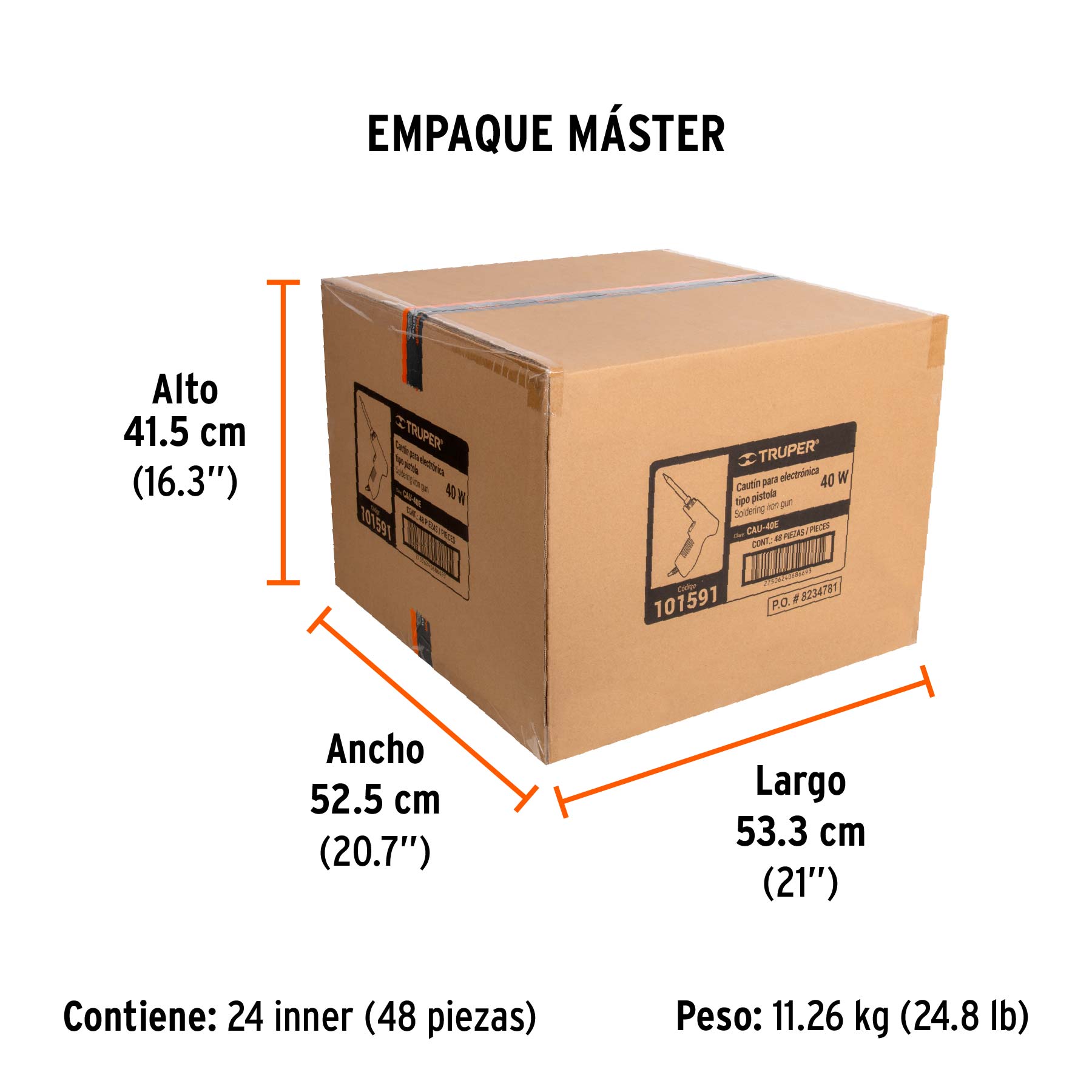 Cautín 40 W profesional tipo pistola para electrónica - Empaque