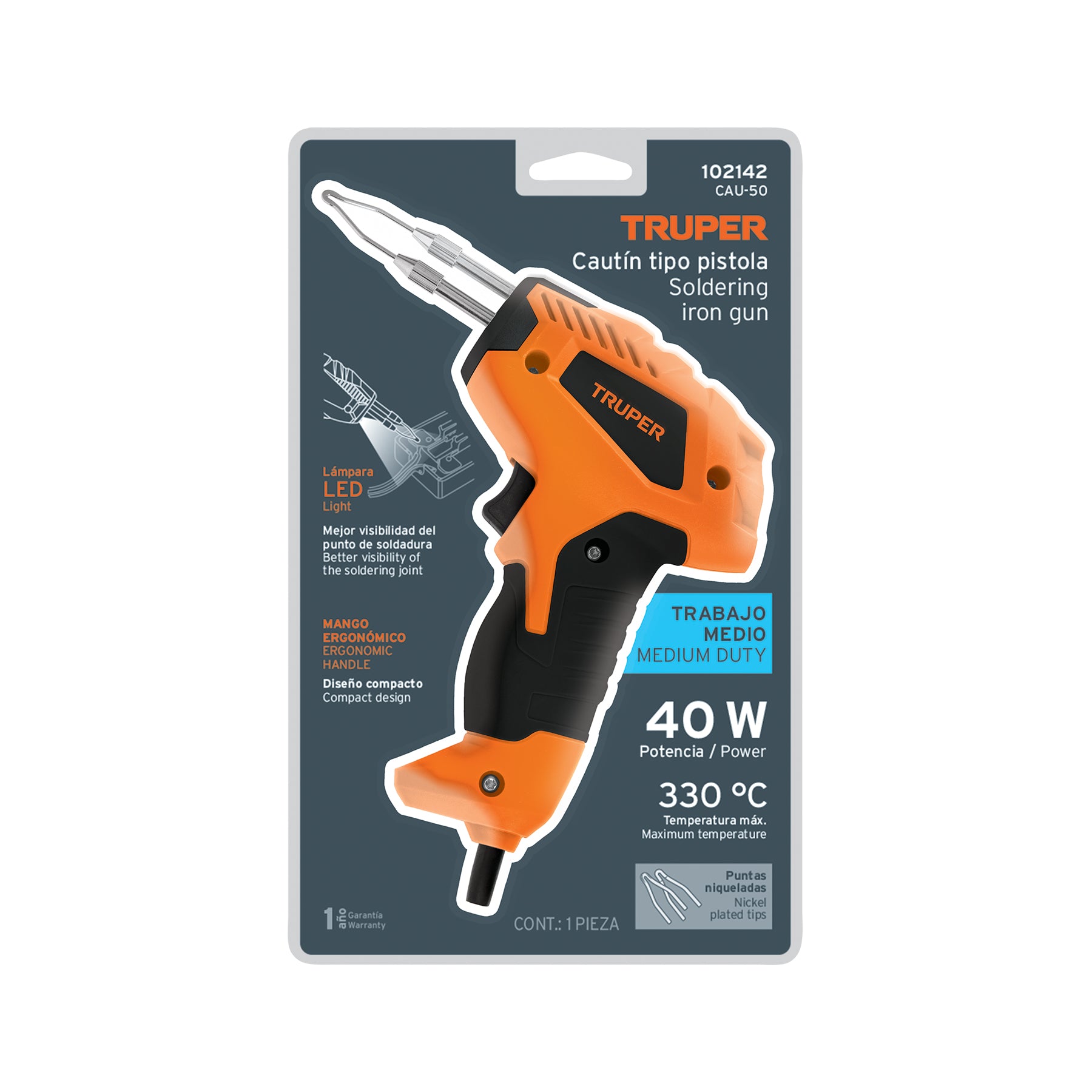 Cautín 50 W tipo pistola, TRUPER