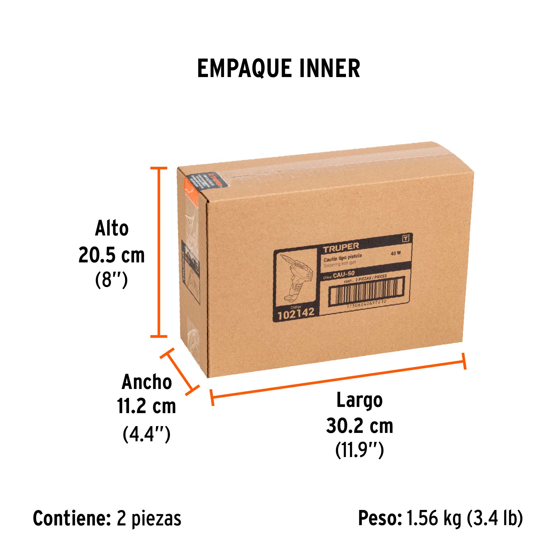 Cautín 50 W tipo pistola, TRUPER - Empaque